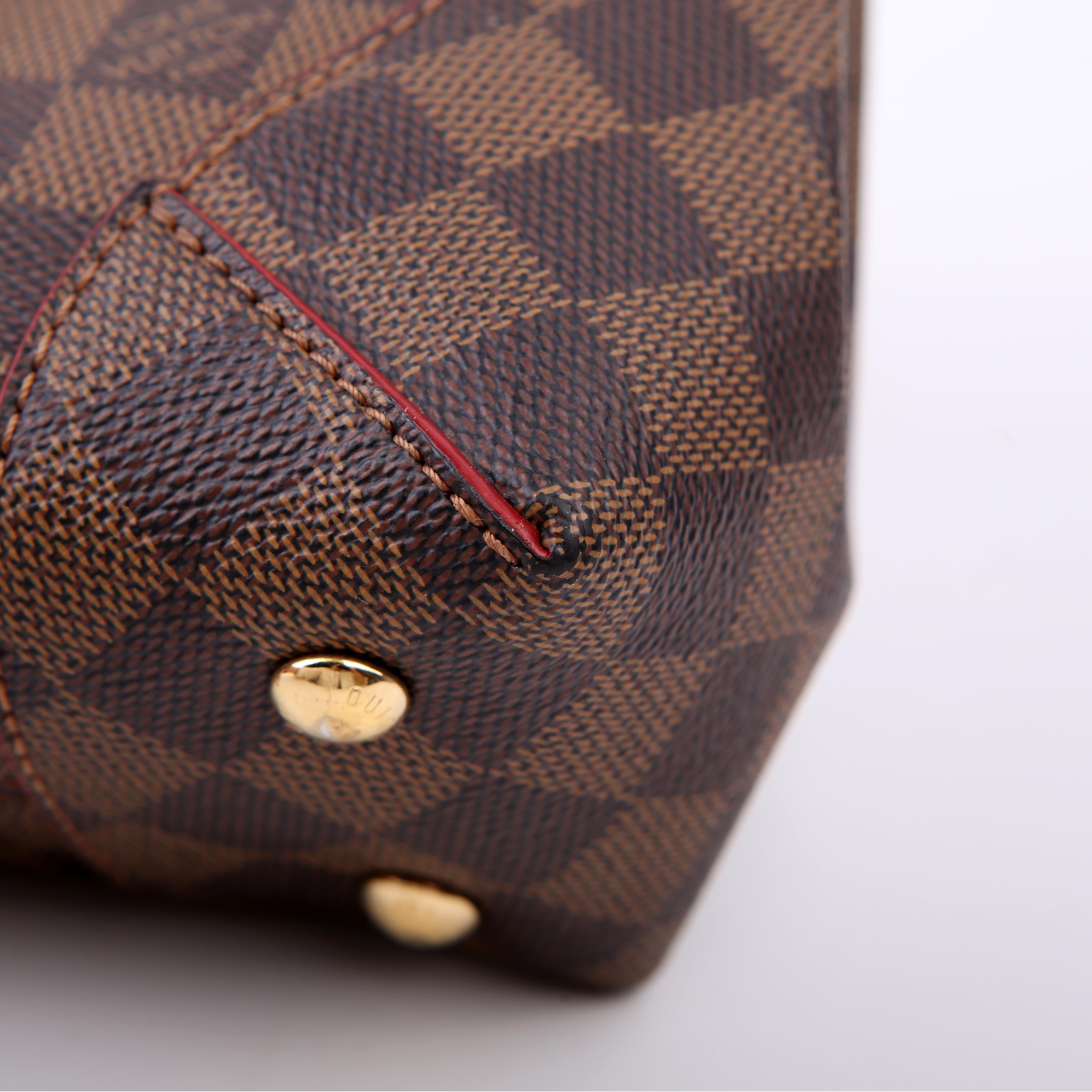 Louis Vuitton Caissa Chain Clutch Damier Ebene Red