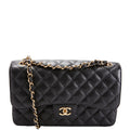Chanel Classic Flap Jumbo Caviar 23M Black/Burgundy