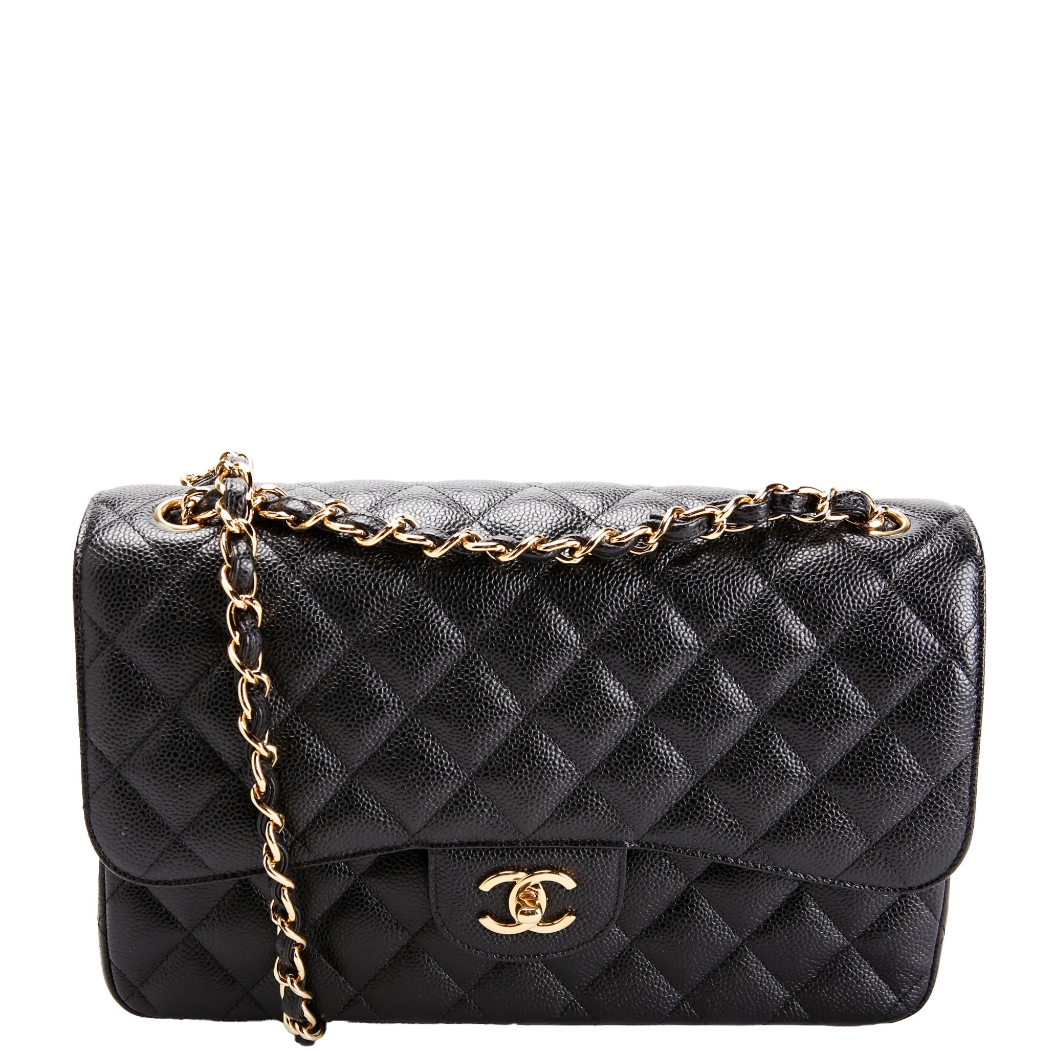 Chanel Classic Flap Jumbo Caviar 23M Black/Burgundy