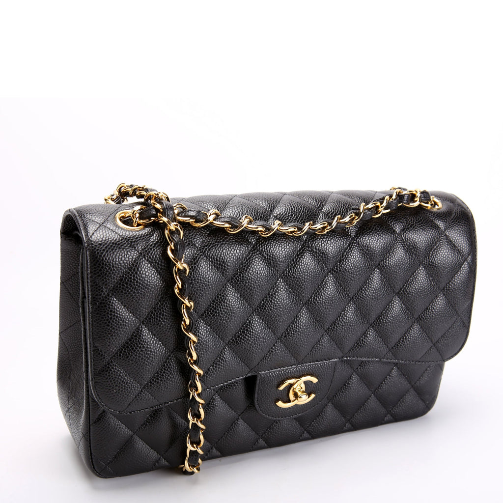 Chanel Classic Flap Jumbo Caviar 23M Black/Burgundy