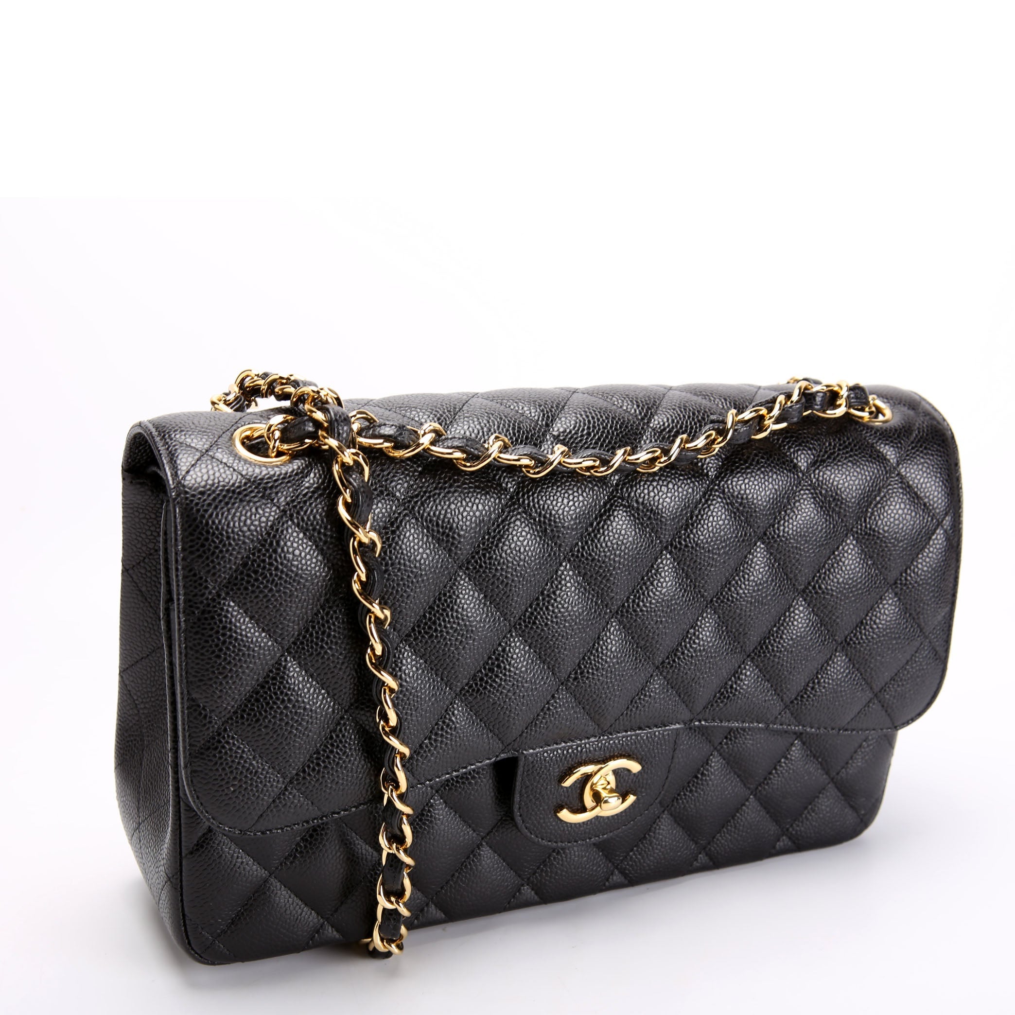 Chanel Classic Flap Jumbo Caviar 23M Black/Burgundy