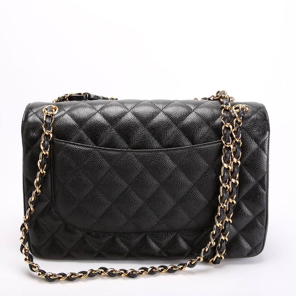 Chanel Classic Flap Jumbo Caviar 23M Black/Burgundy