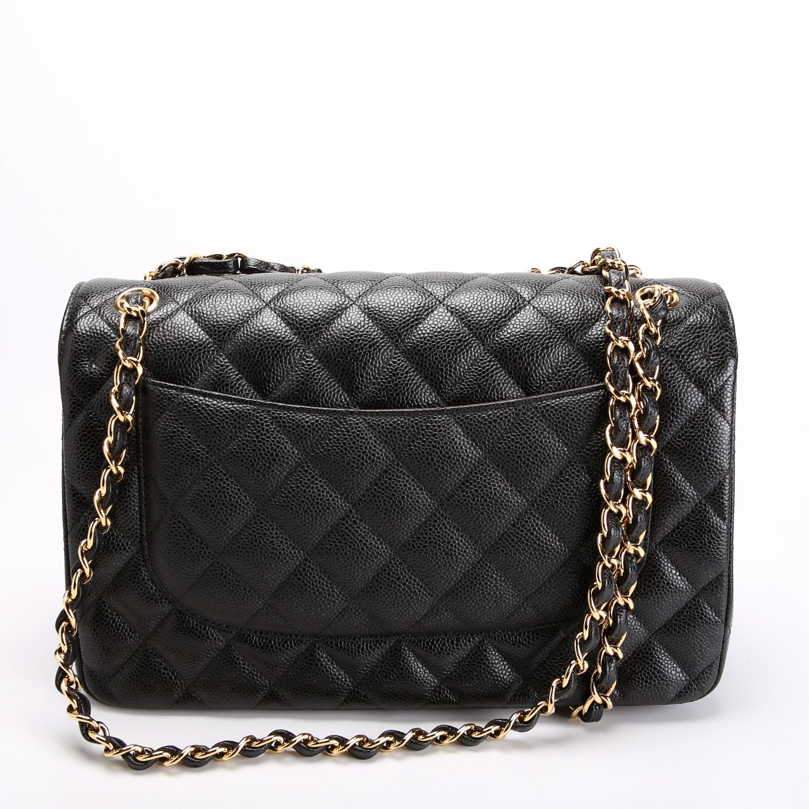 Chanel Classic Flap Jumbo Caviar 23M Black/Burgundy