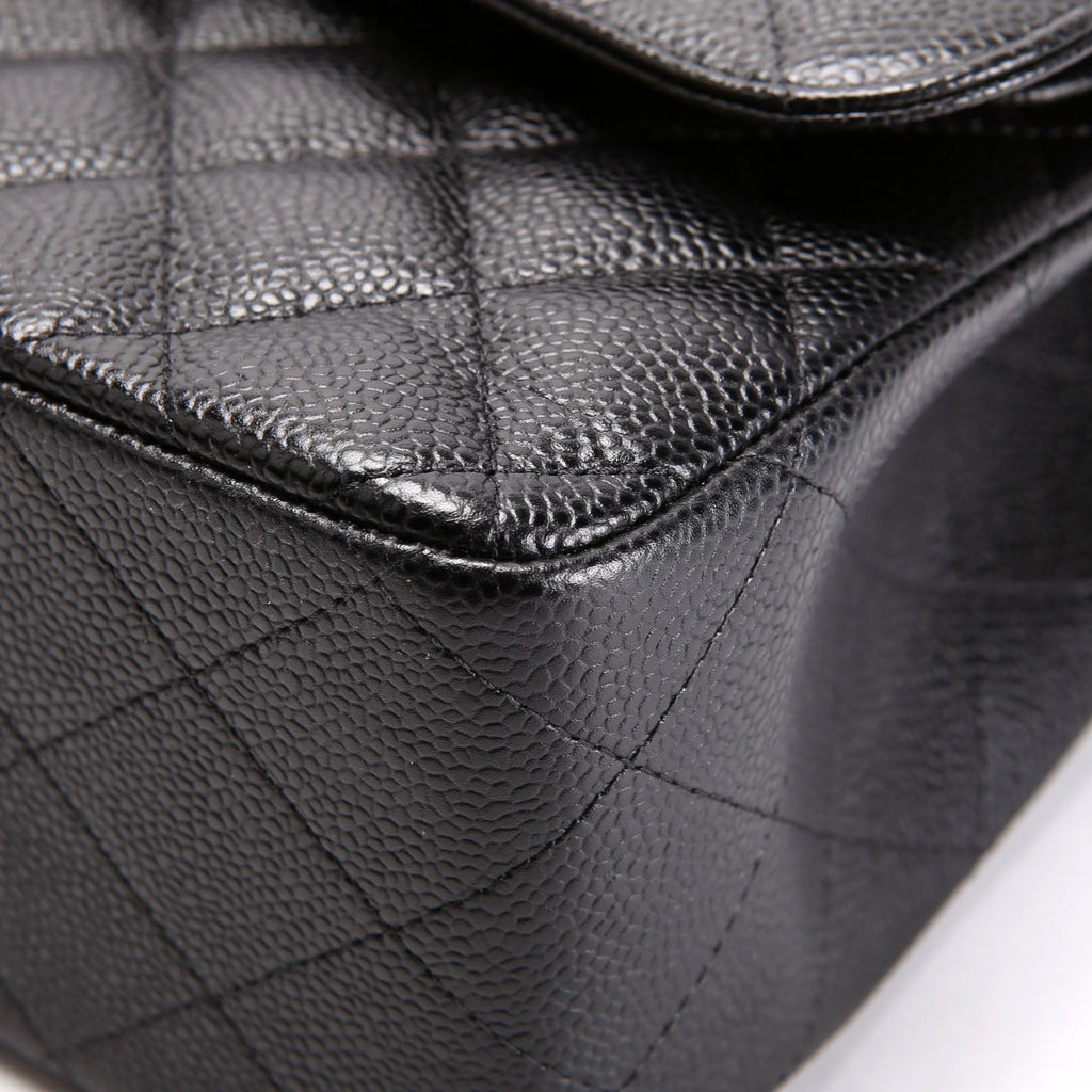 Chanel Classic Flap Jumbo Caviar 23M Black/Burgundy