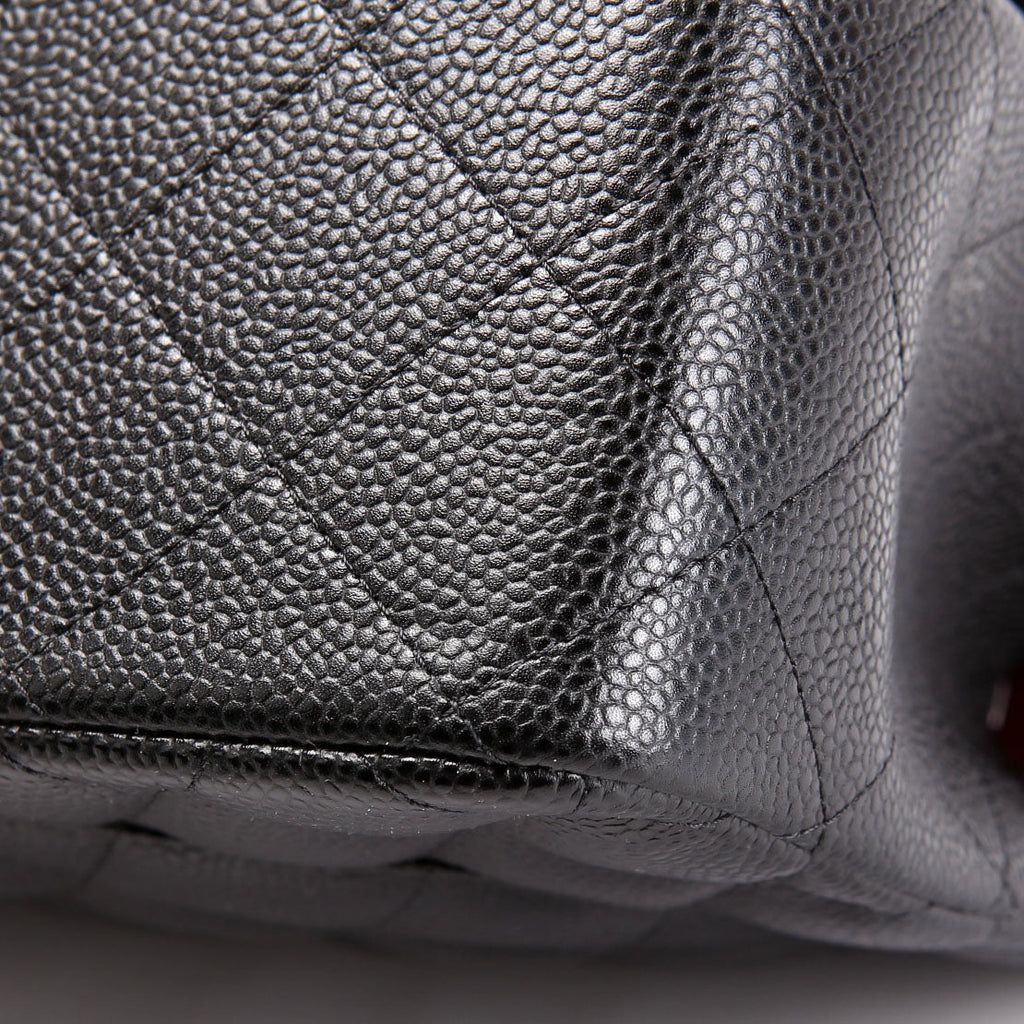 Chanel Classic Flap Jumbo Caviar 23M Black/Burgundy