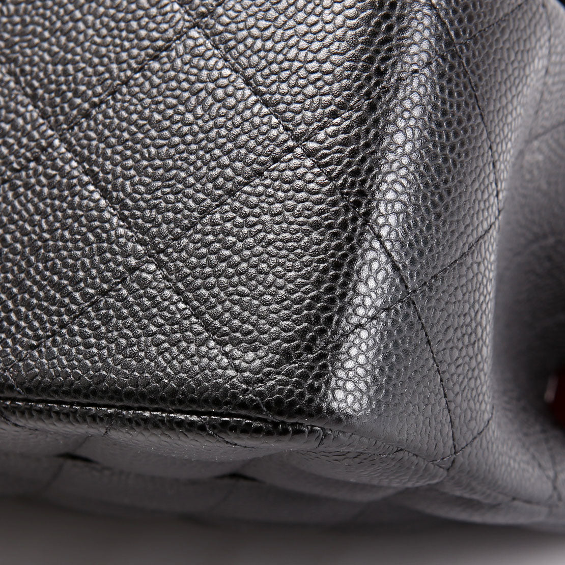 Chanel Classic Flap Jumbo Caviar 23M Black/Burgundy