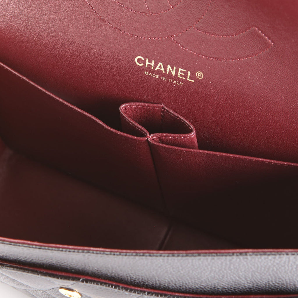 Chanel Classic Flap Jumbo Caviar 23M Black/Burgundy