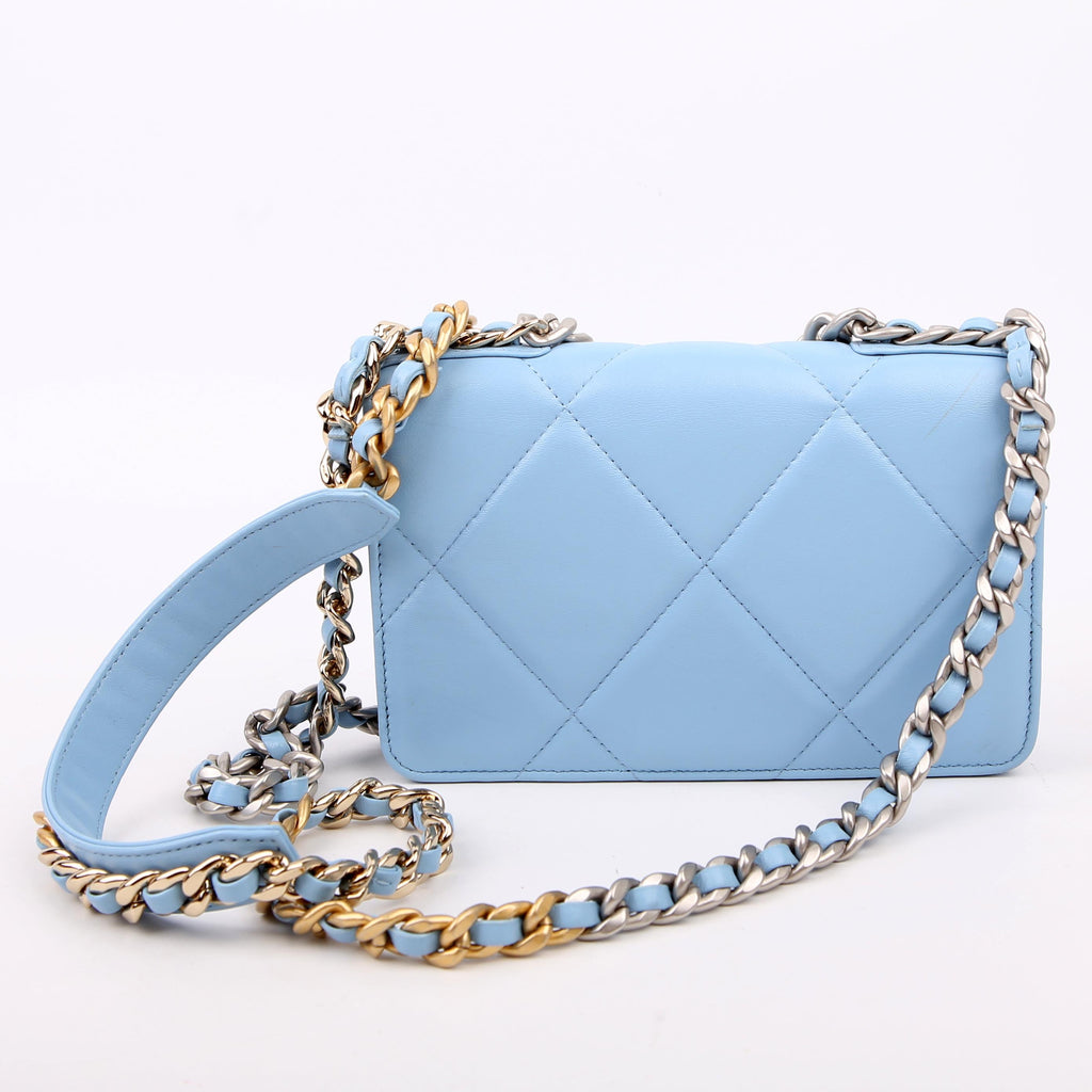 Chanel Chanel 19 WOC Quilted Lambskin RFID Blue
