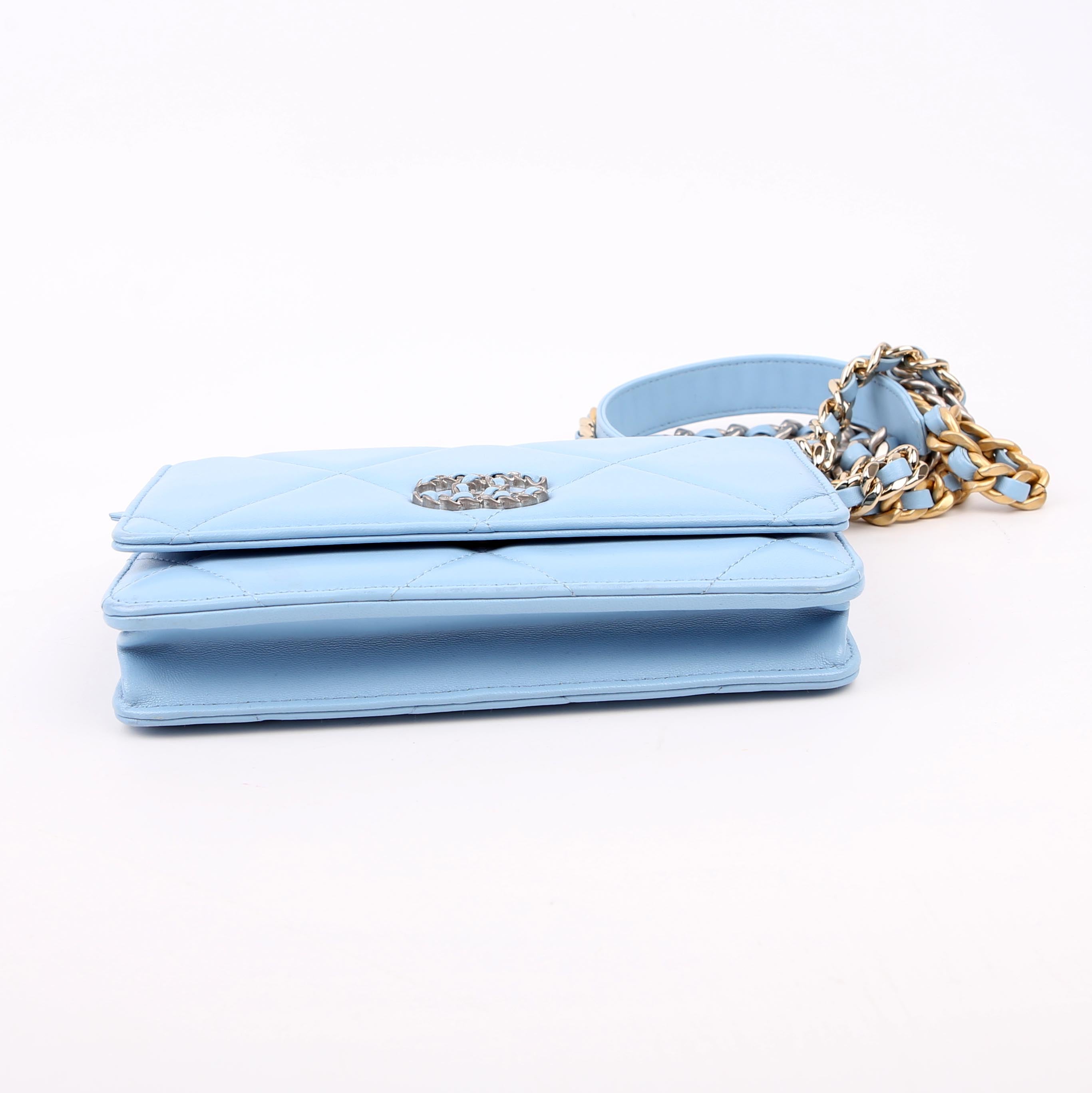 Chanel Chanel 19 WOC Quilted Lambskin RFID Blue