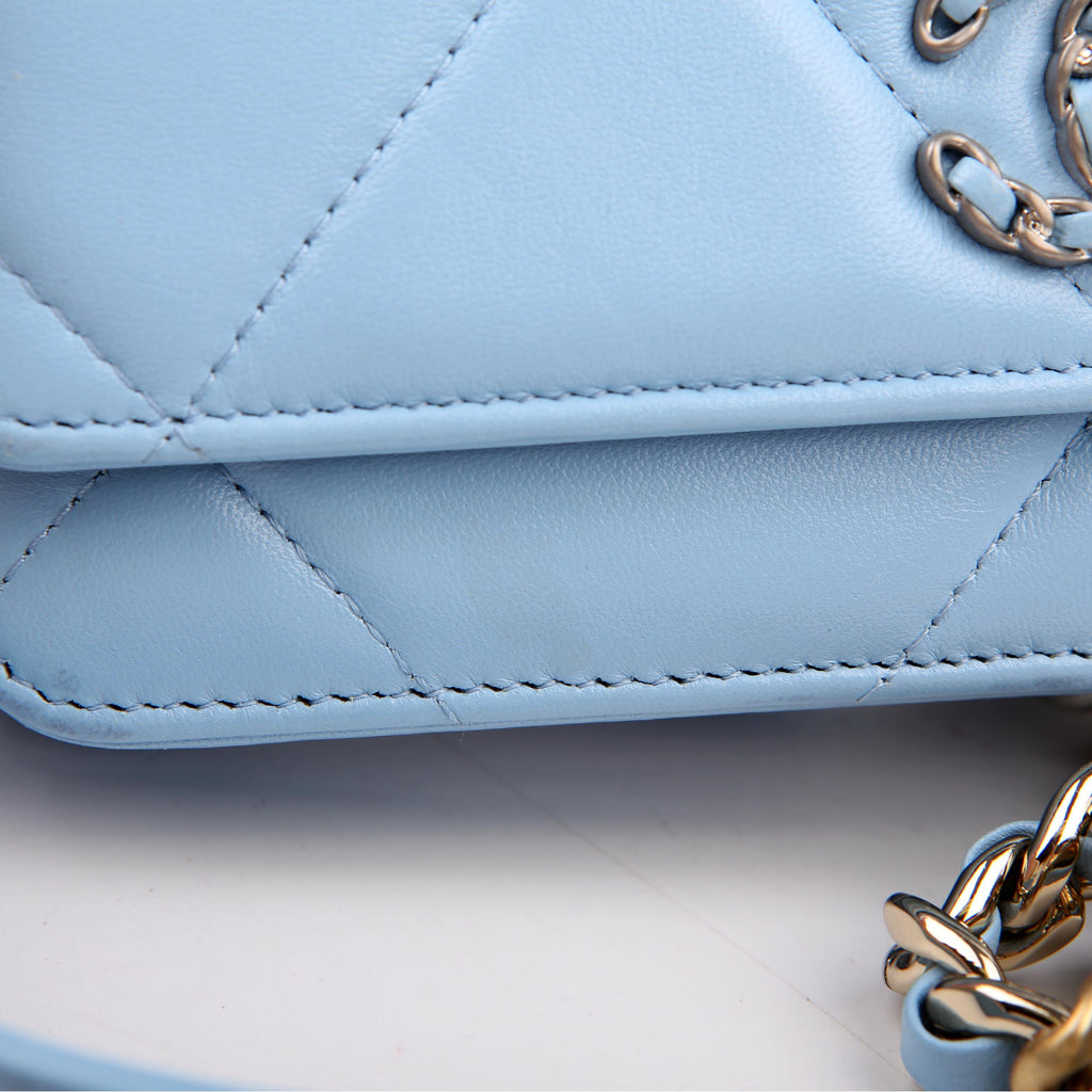 Chanel Chanel 19 WOC Quilted Lambskin RFID Blue