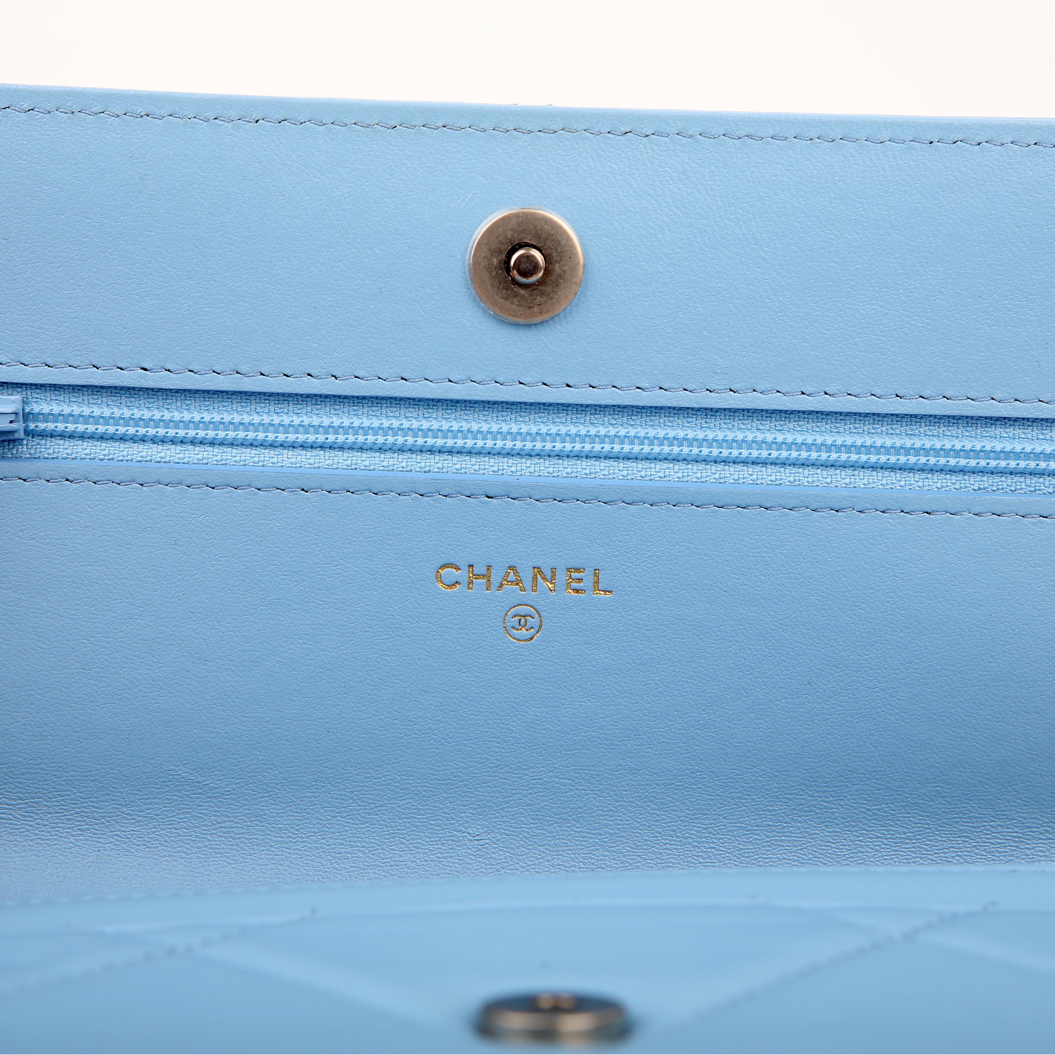 Chanel Chanel 19 WOC Quilted Lambskin RFID Blue