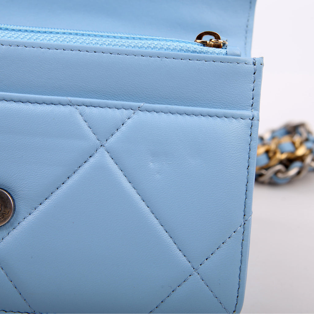 Chanel Chanel 19 WOC Quilted Lambskin RFID Blue