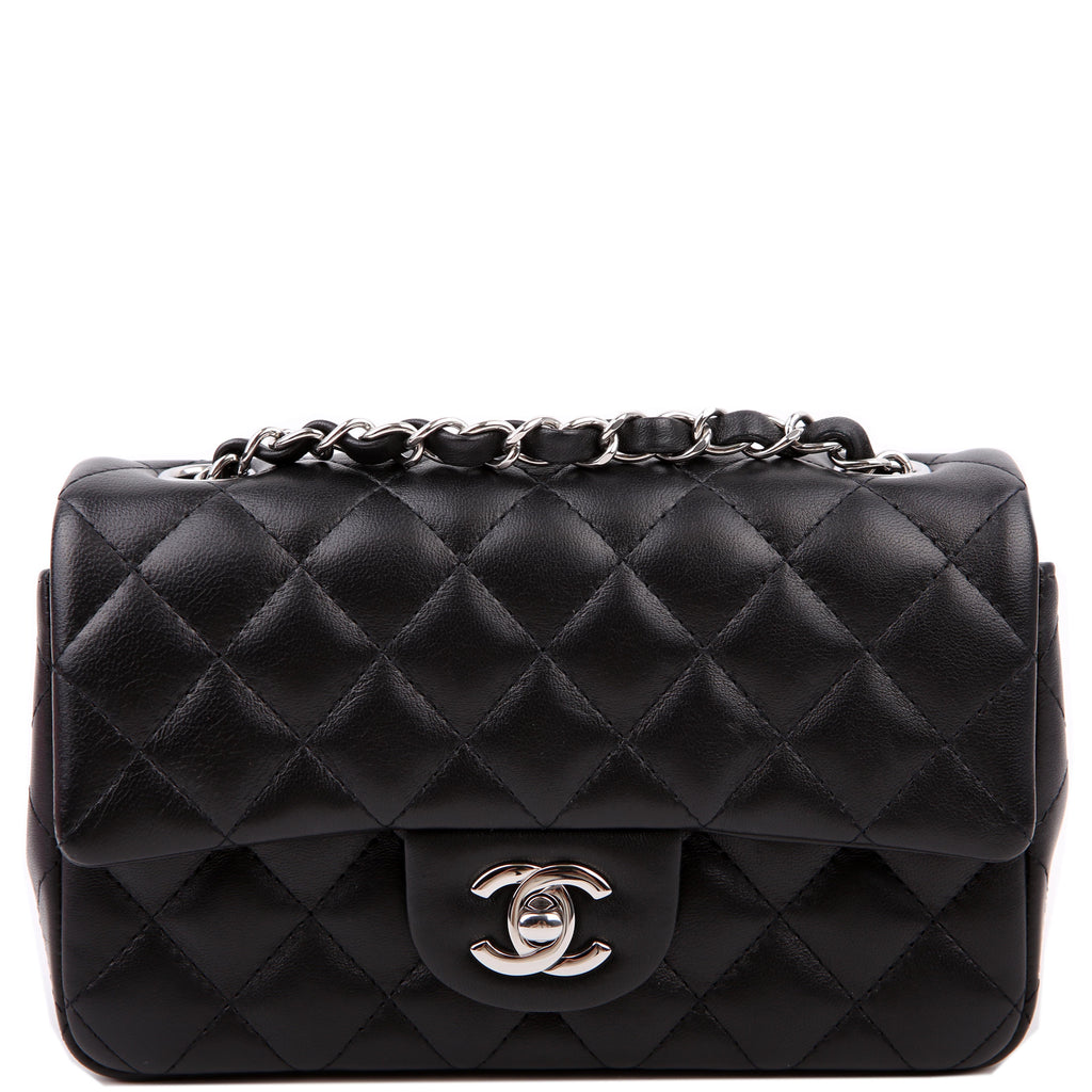 Chanel Classic Flap Mini Rectangle Lambskin RFID Black/Silver