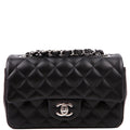 Chanel Classic Flap Mini Rectangle Lambskin RFID Black/Silver