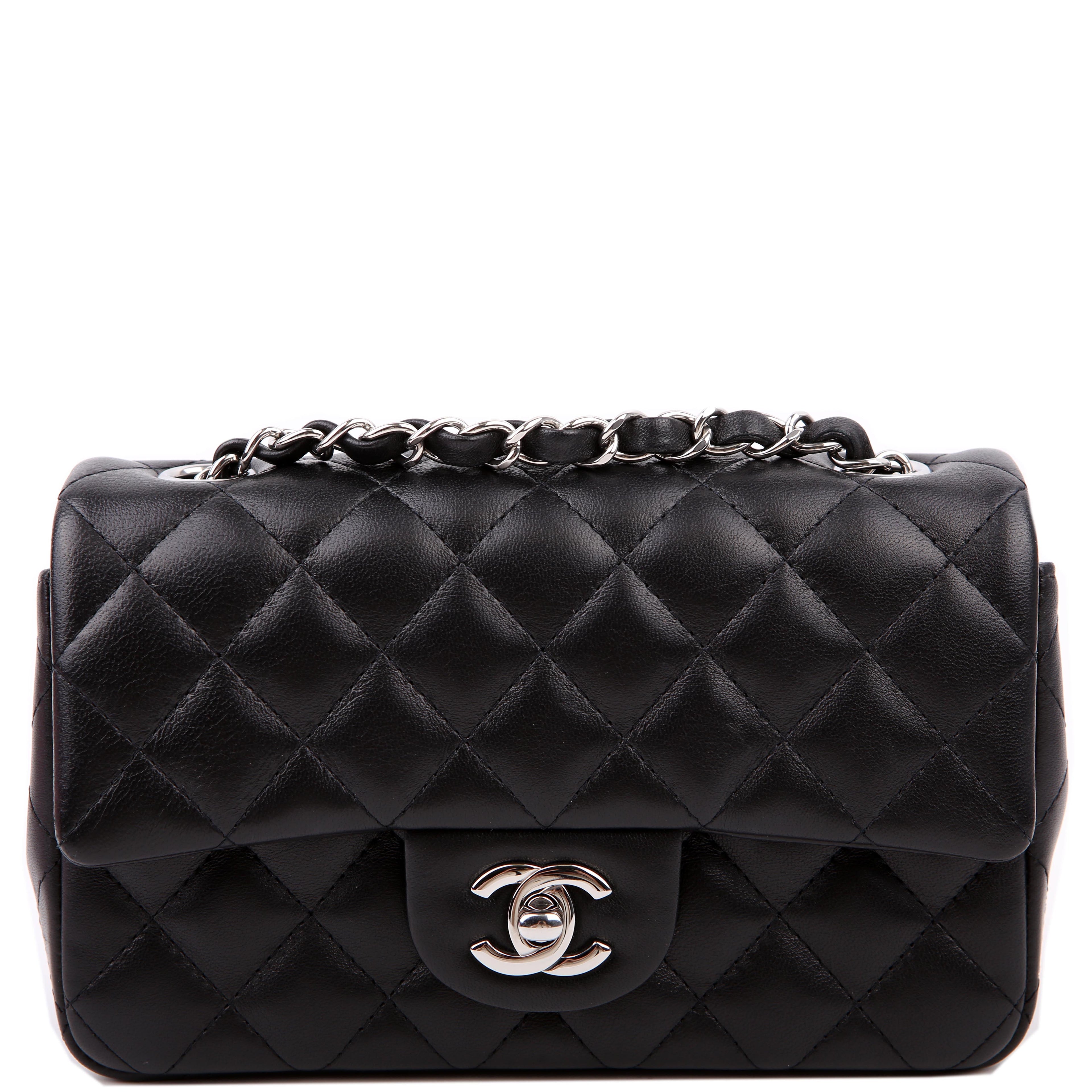 Chanel Classic Flap Mini Rectangle Lambskin RFID Black/Silver