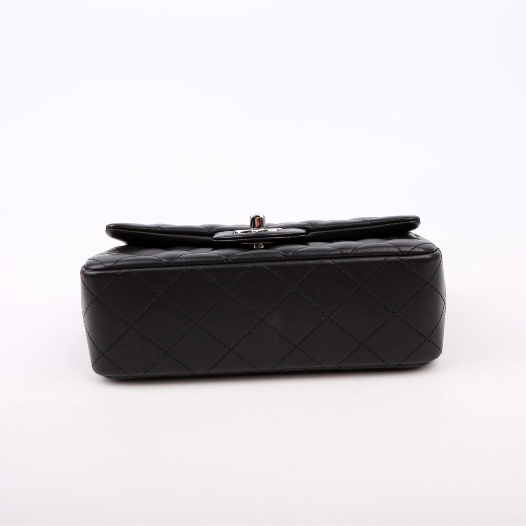 Chanel Classic Flap Mini Rectangle Lambskin RFID Black/Silver