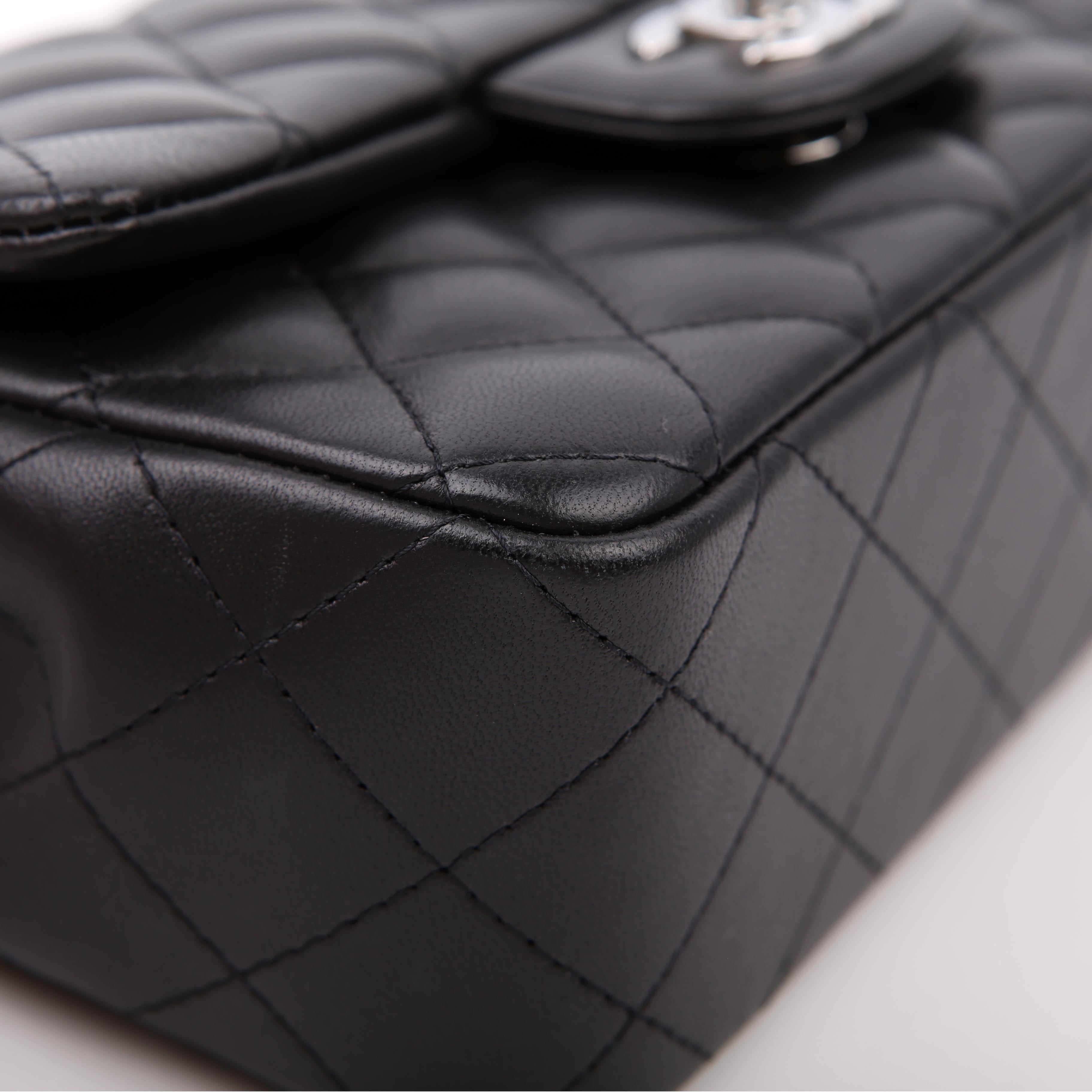 Chanel Classic Flap Mini Rectangle Lambskin RFID Black/Silver