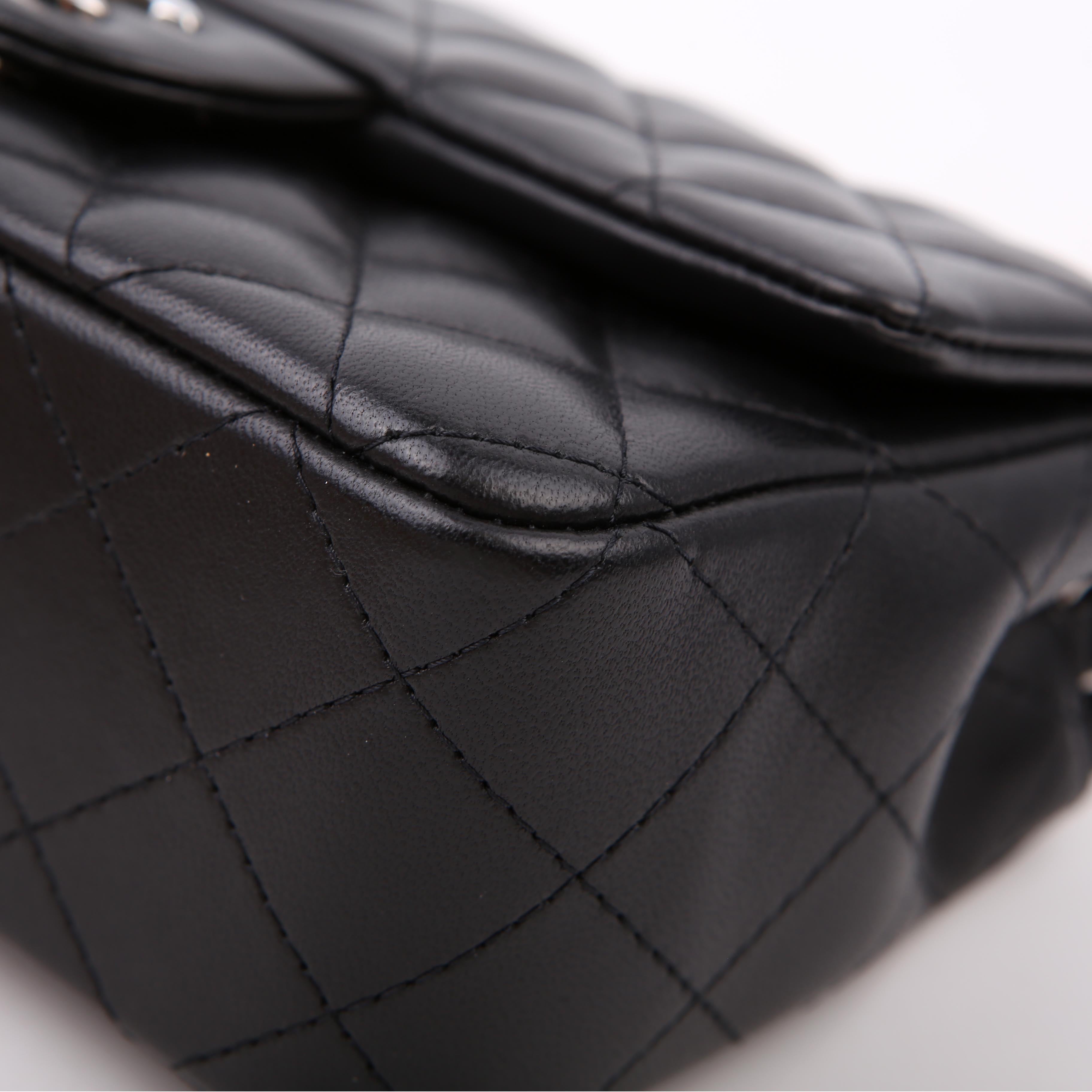 Chanel Classic Flap Mini Rectangle Lambskin RFID Black/Silver