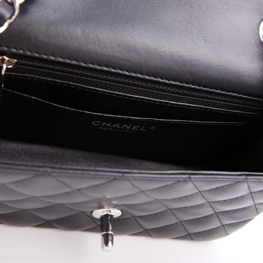 Chanel Classic Flap Mini Rectangle Lambskin RFID Black/Silver