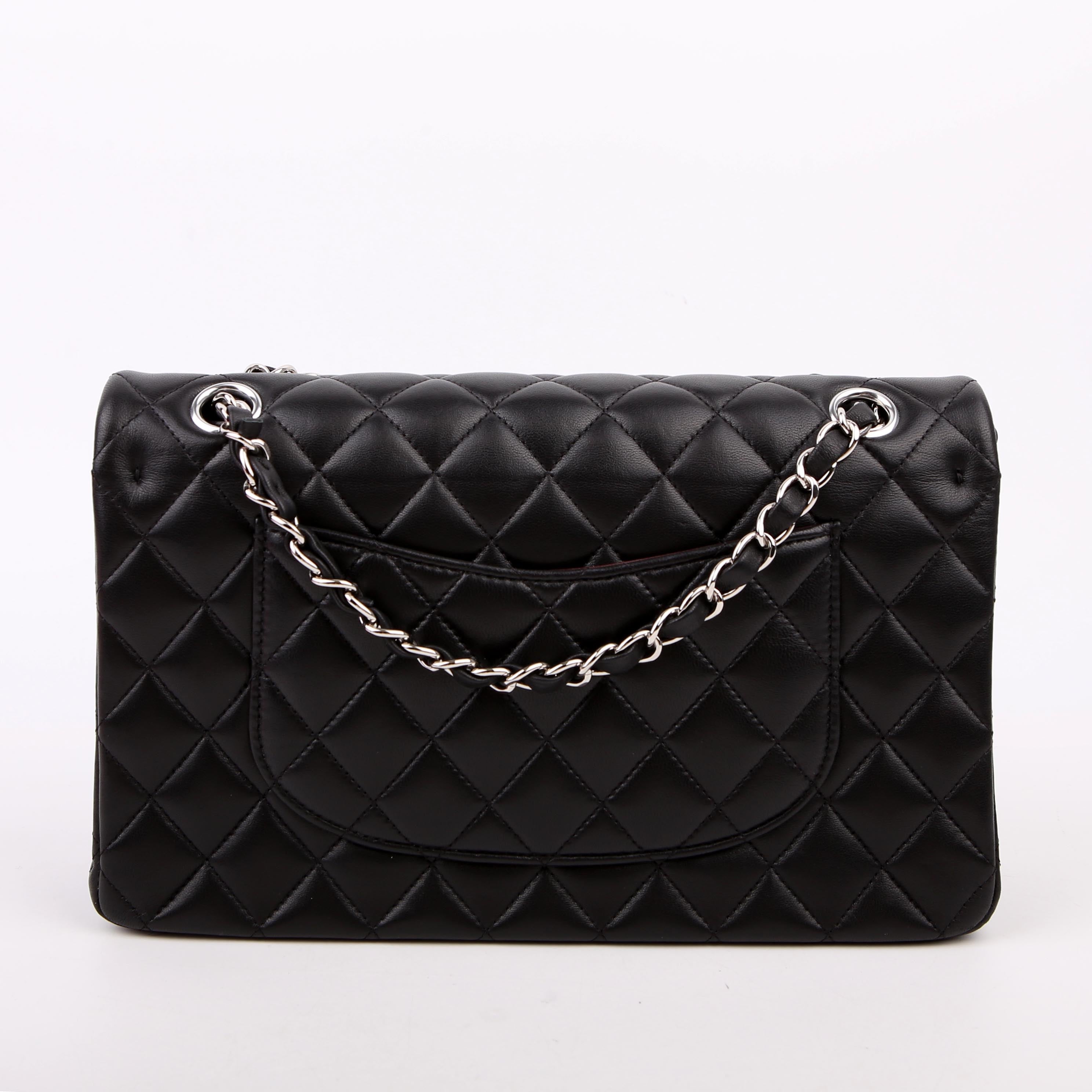 Chanel Classic Flap Medium Lambskin RFID Black/Silver