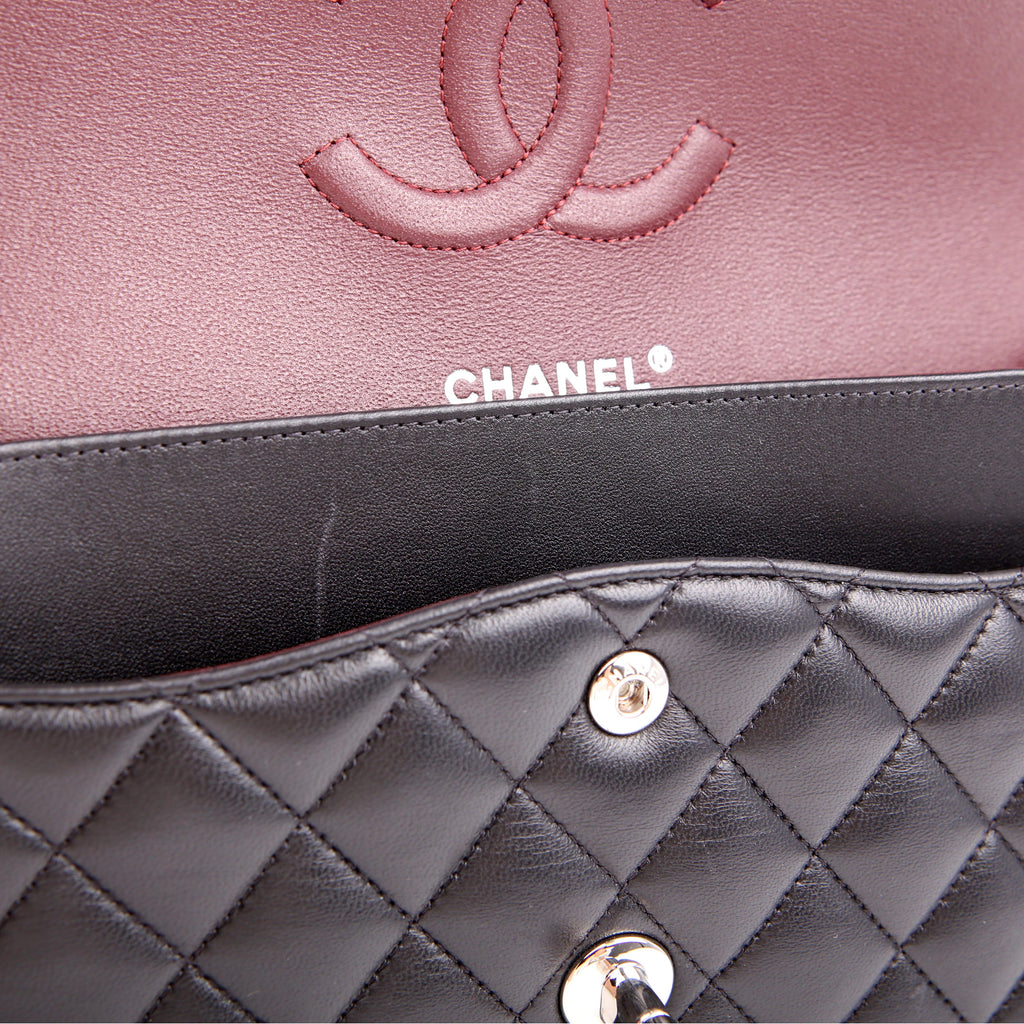 Chanel Classic Flap Medium Lambskin RFID Black/Silver