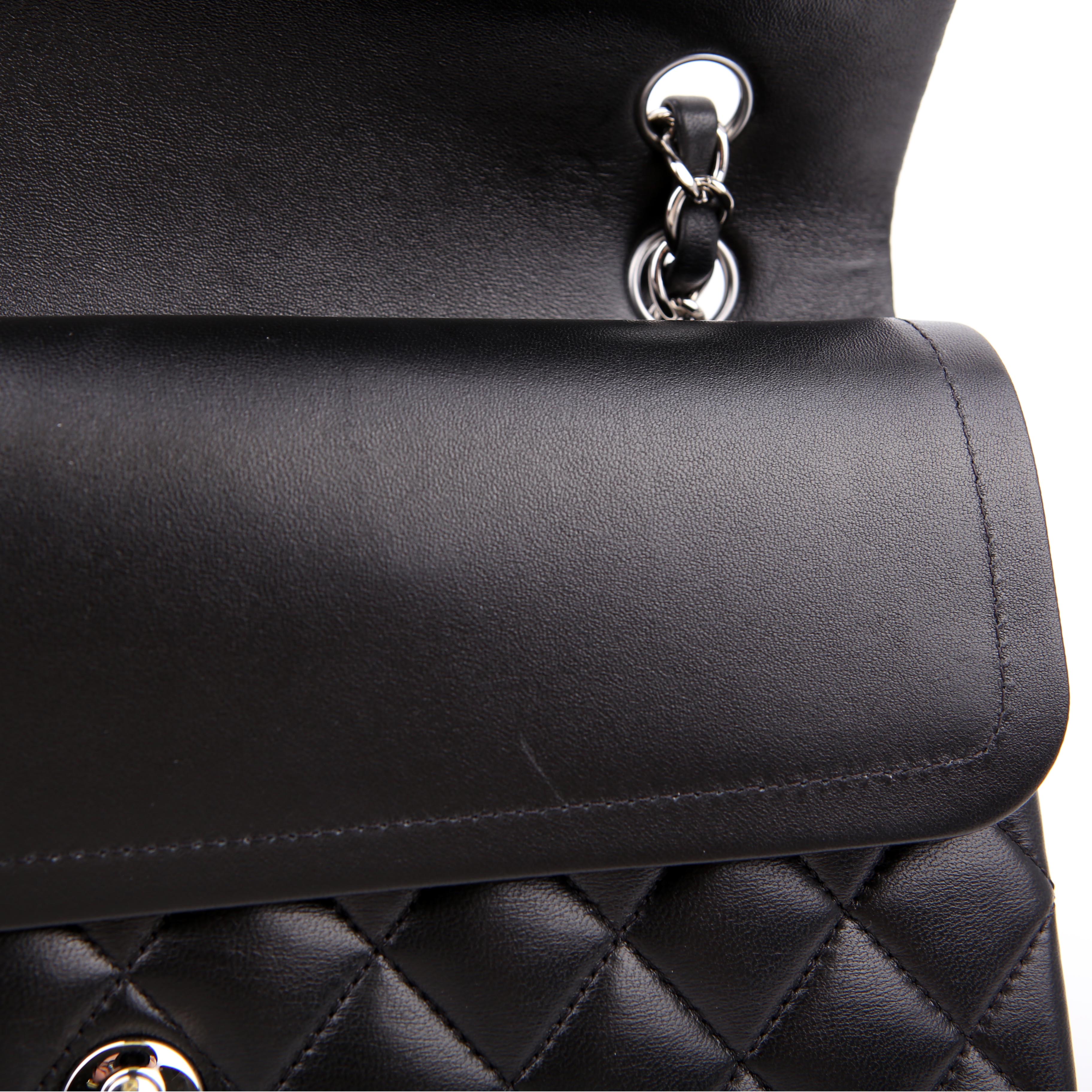 Chanel Classic Flap Medium Lambskin RFID Black/Silver