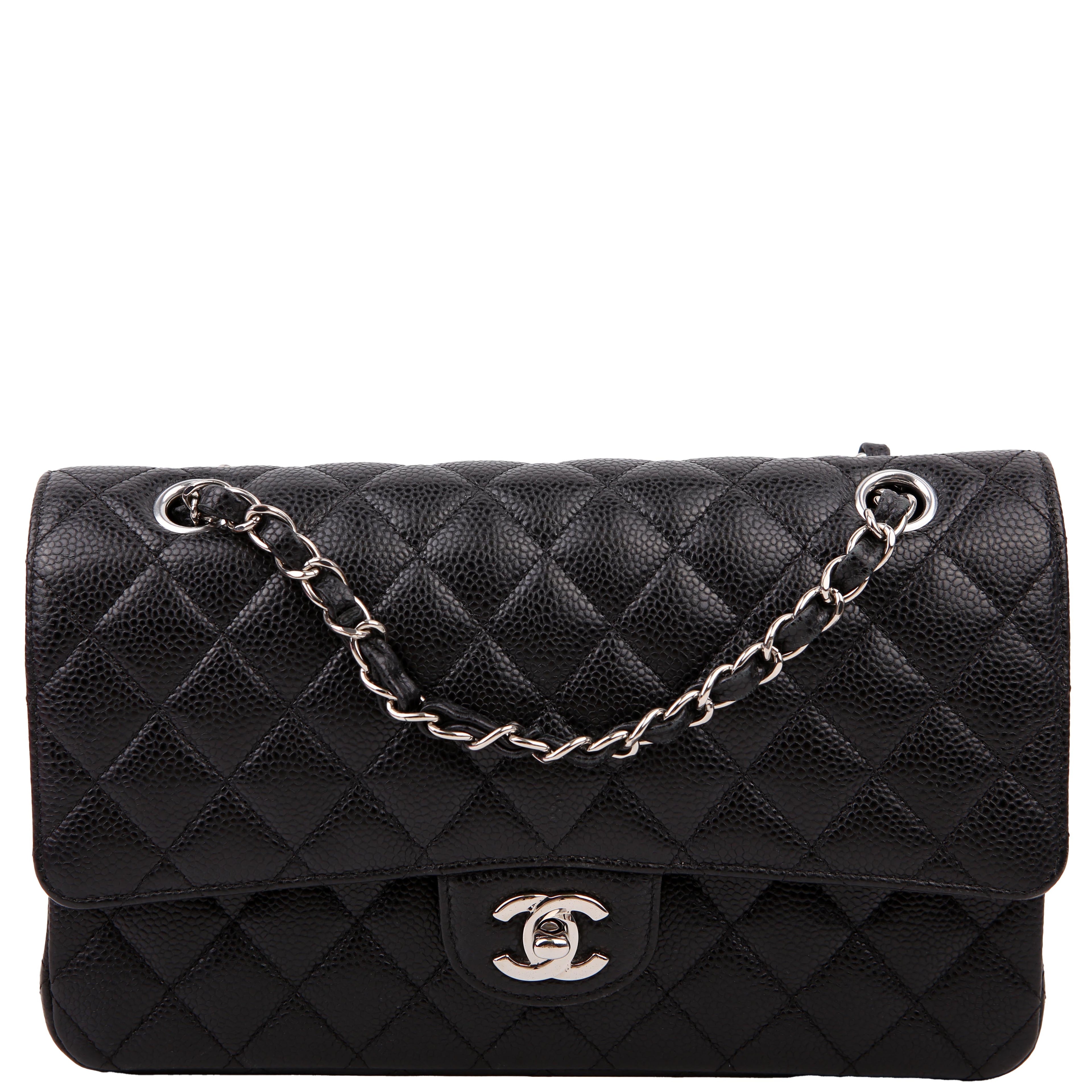 Chanel Classic Flap Medium Caviar 22M Black/Silver