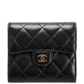 Chanel Classic Compact Flap Wallet Lambskin 22M Black
