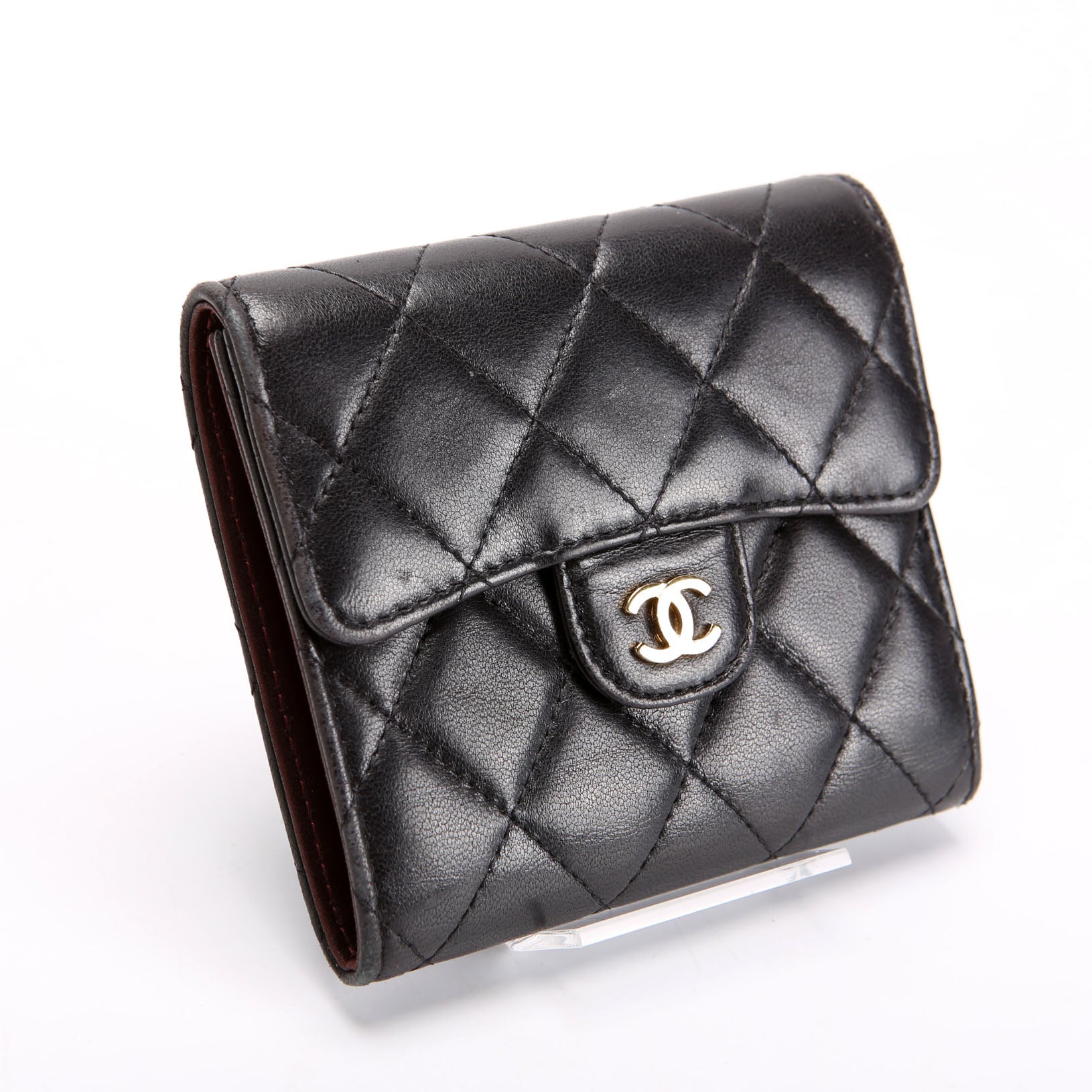 Chanel Classic Compact Flap Wallet Lambskin 22M Black