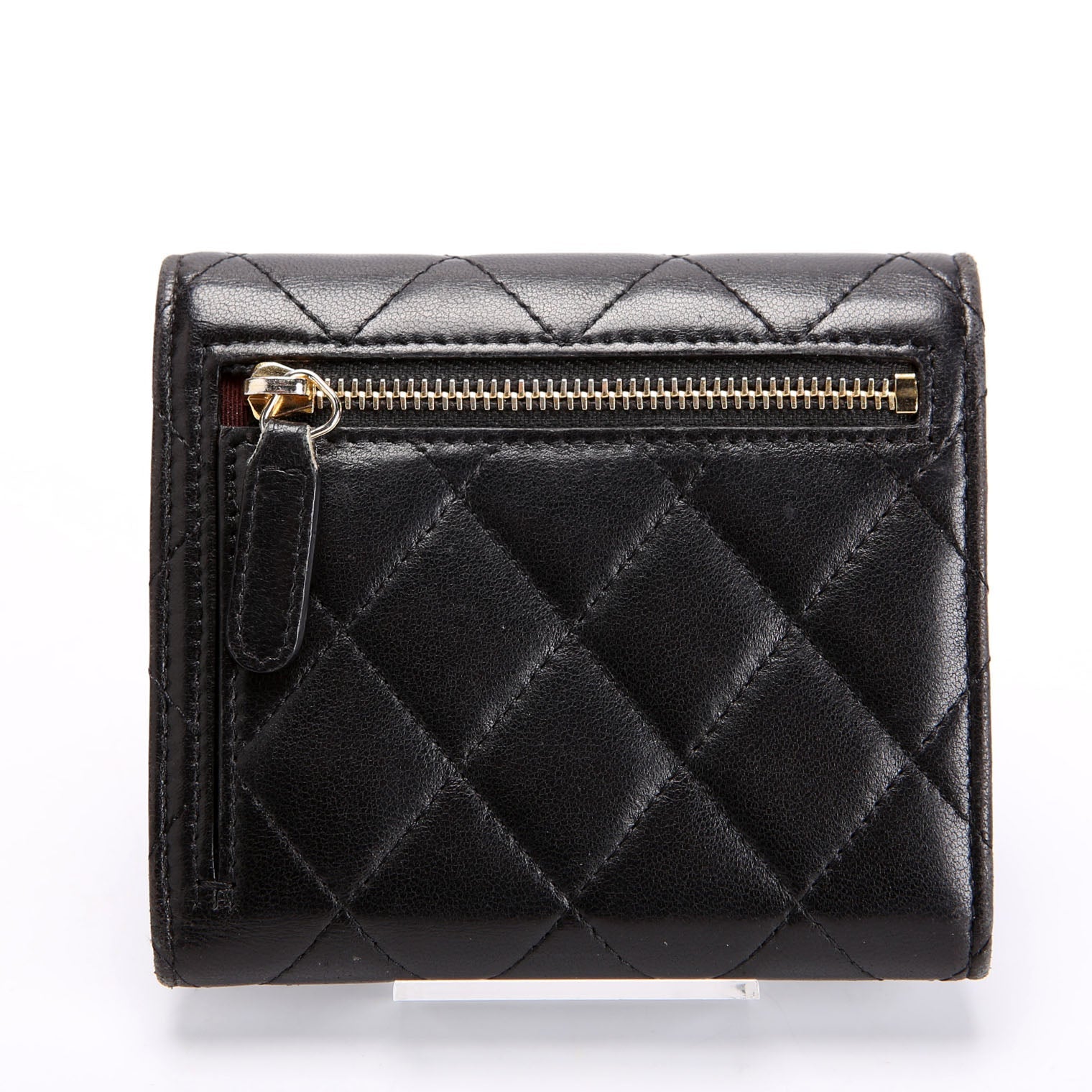 Chanel Classic Compact Flap Wallet Lambskin 22M Black