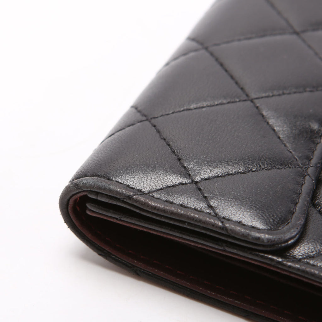 Chanel Classic Compact Flap Wallet Lambskin 22M Black