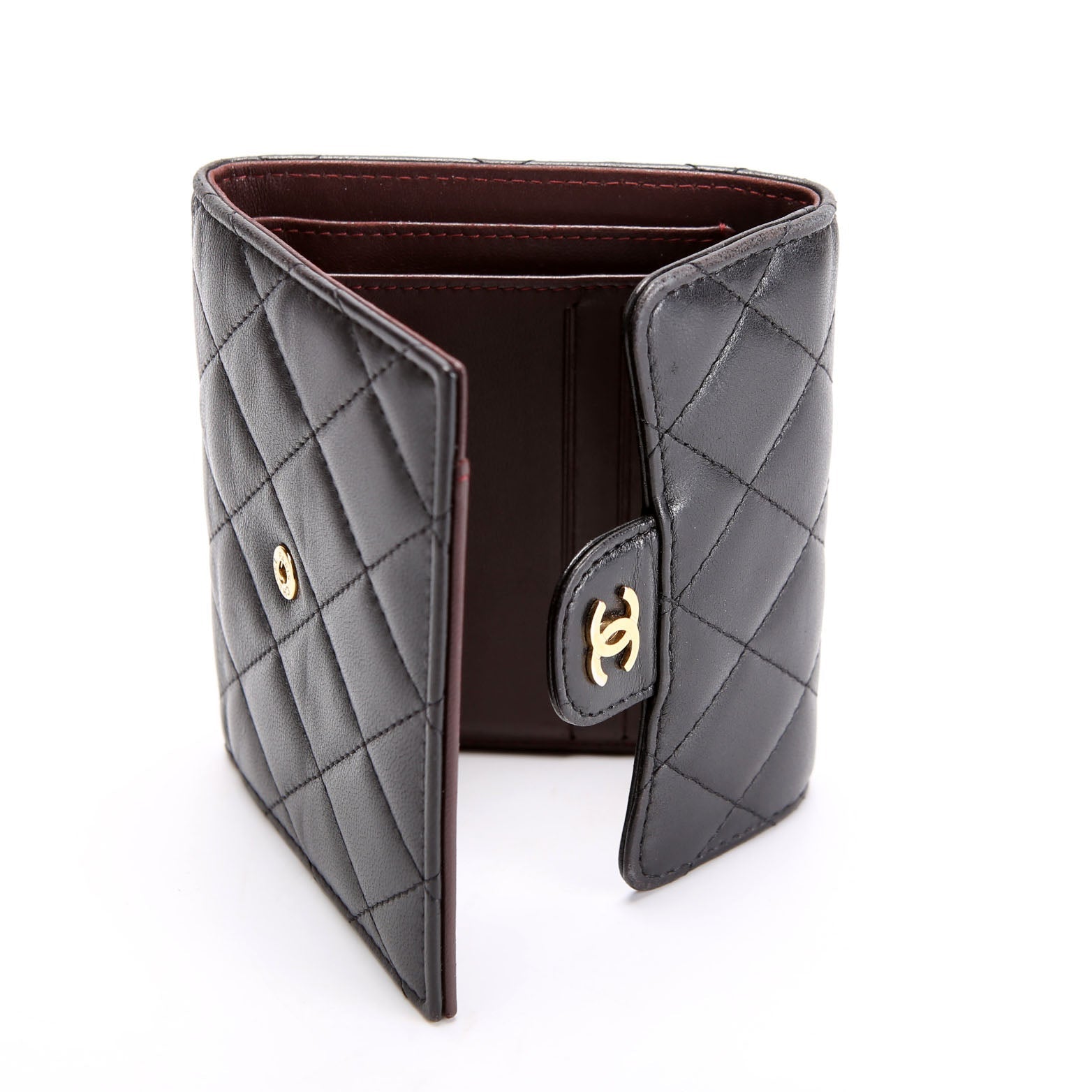 Chanel Classic Compact Flap Wallet Lambskin 22M Black