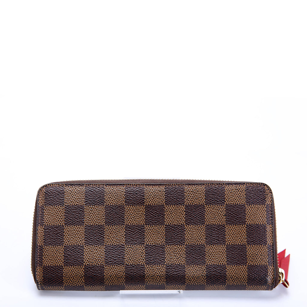 Louis Vuitton Clemence Wallet Damier Ebene Red