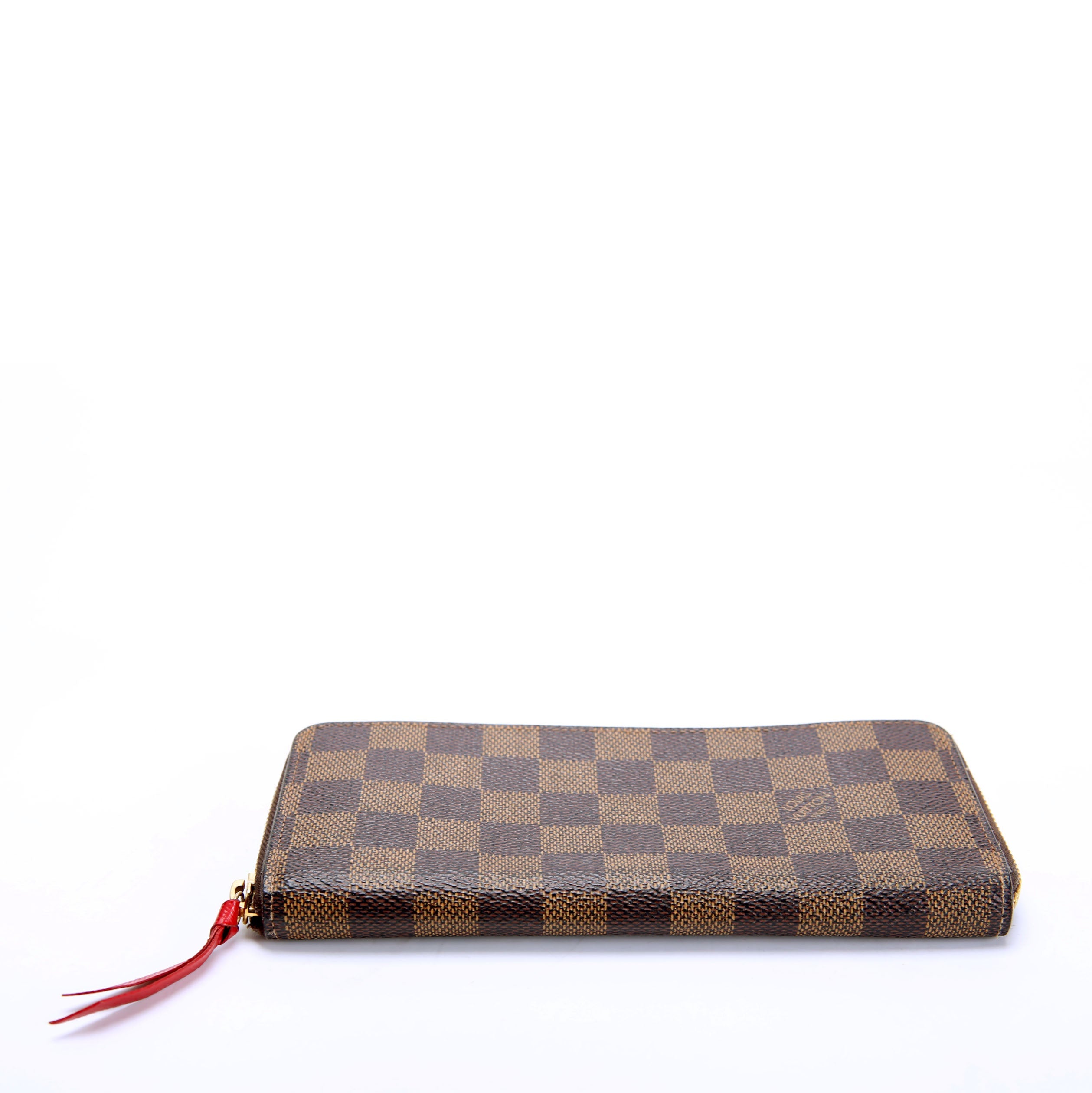 Louis Vuitton Clemence Wallet Damier Ebene Red
