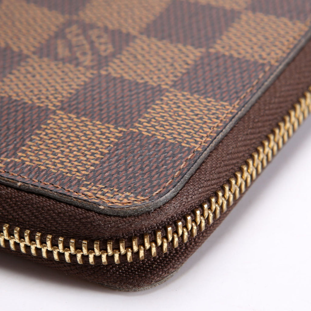 Louis Vuitton Clemence Wallet Damier Ebene Red