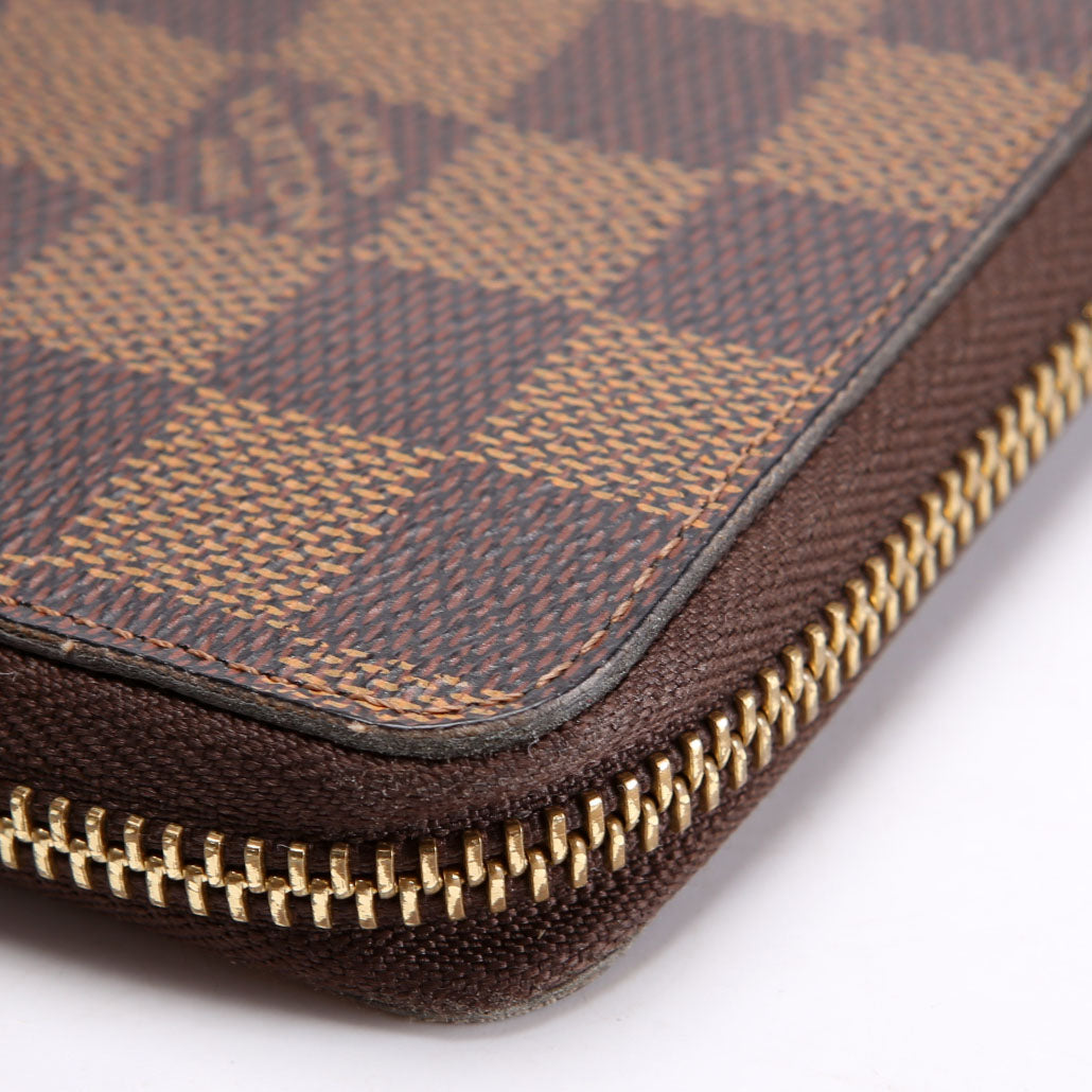Louis Vuitton Clemence Wallet Damier Ebene Red