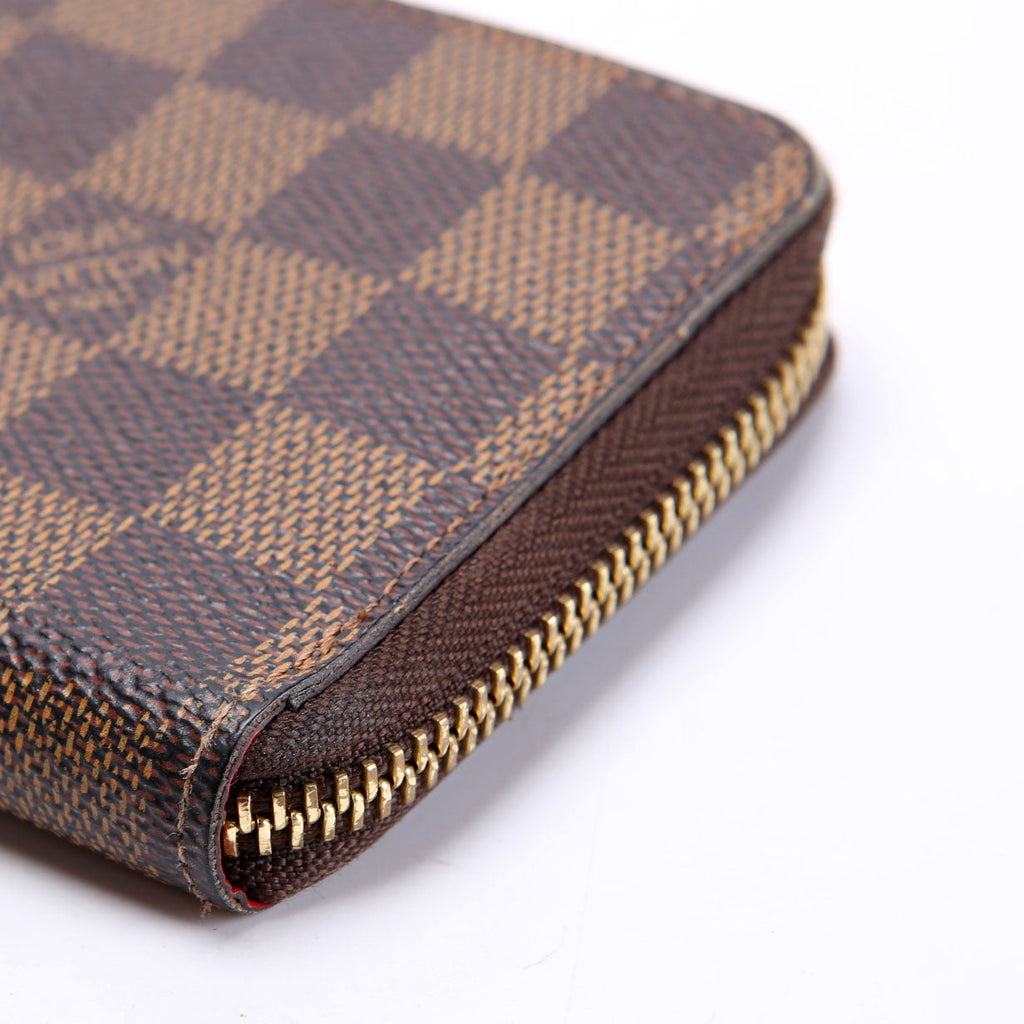 Louis Vuitton Clemence Wallet Damier Ebene Red