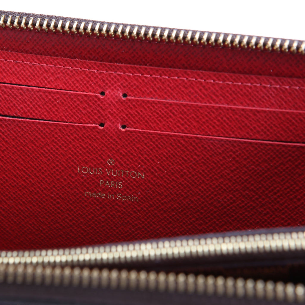 Louis Vuitton Clemence Wallet Damier Ebene Red