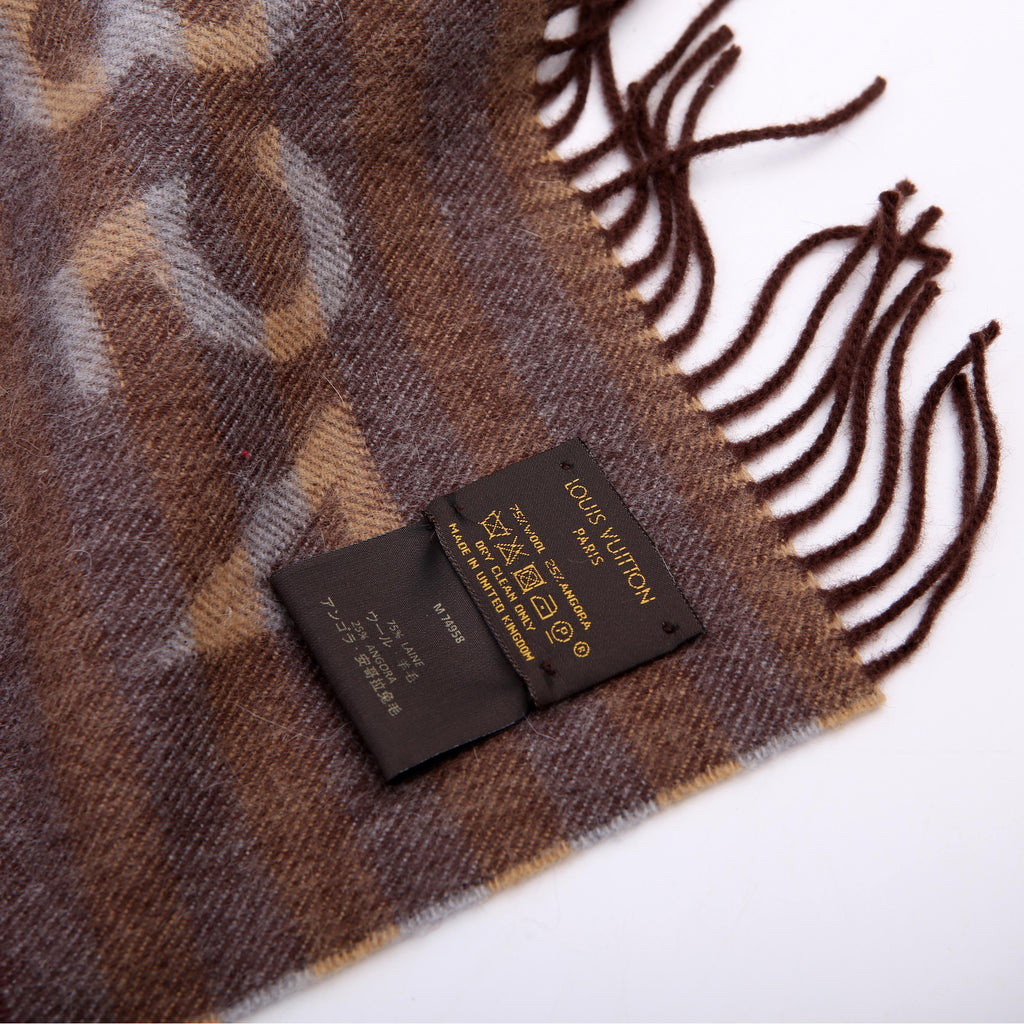 Louis Vuitton Since 1854 Wool/Angora Muffler Scarf Tan