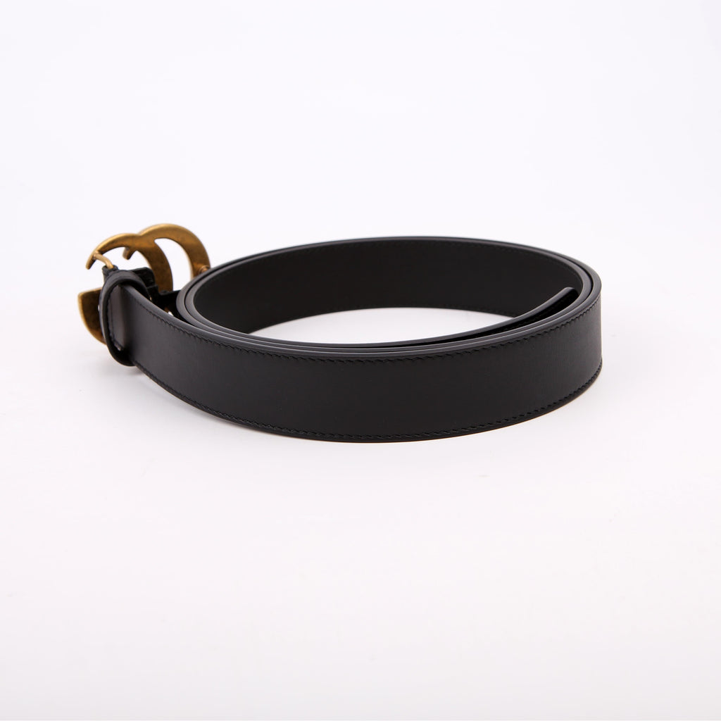 Gucci 414516 GG Marmont Belt Size 80/32 Black