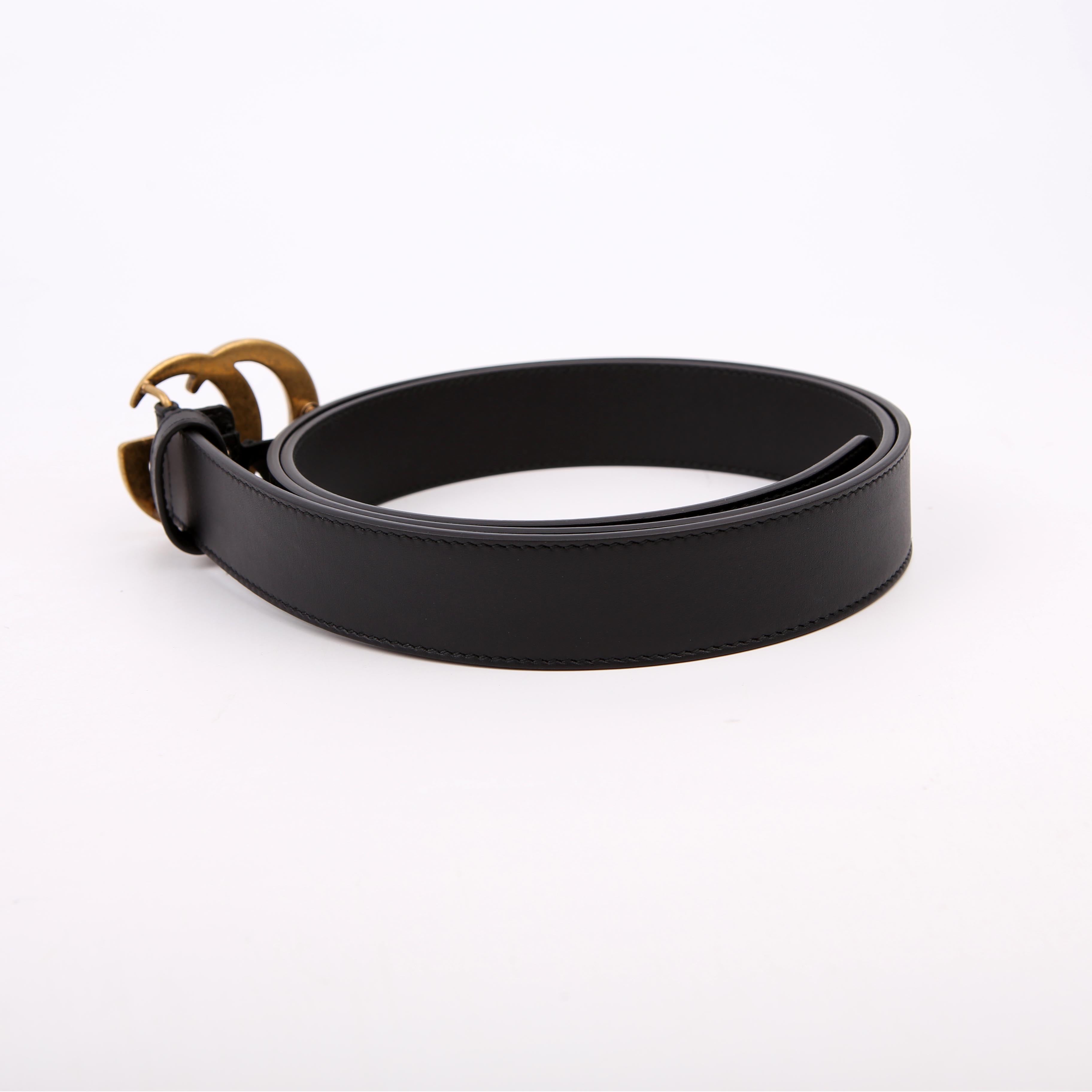 Gucci 414516 GG Marmont Belt Size 80/32 Black