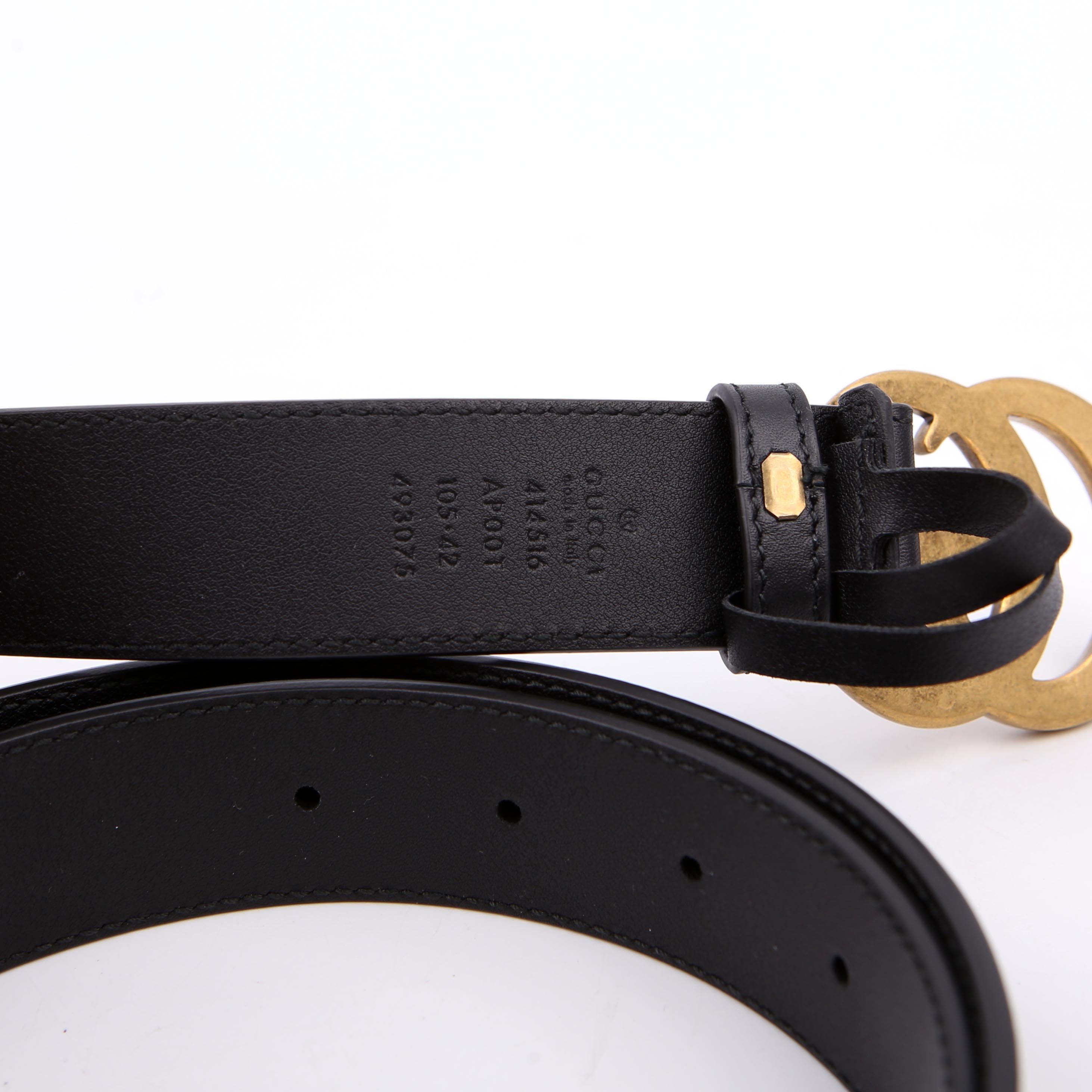 Gucci 414516 GG Marmont Belt Size 80/32 Black