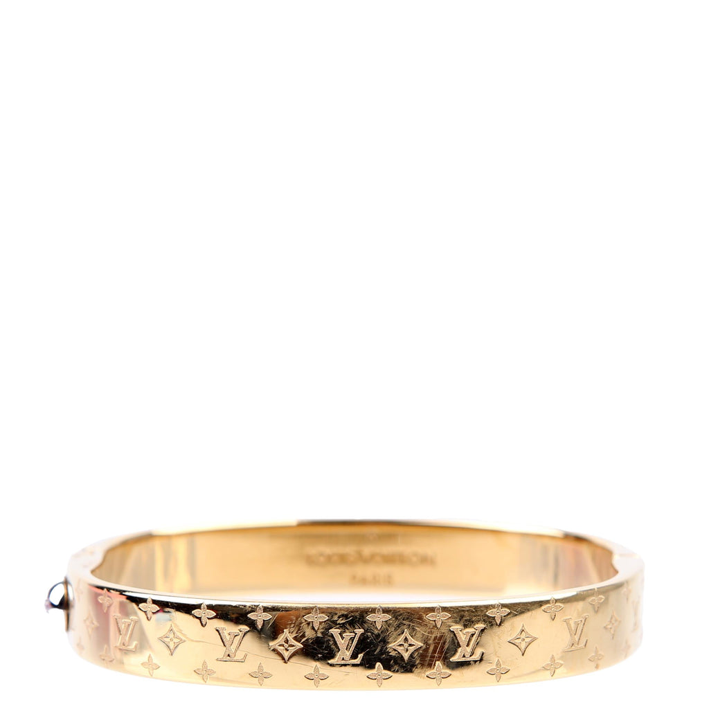 Louis Vuitton Nanogram Cuff Bracelet Size Medium Gold