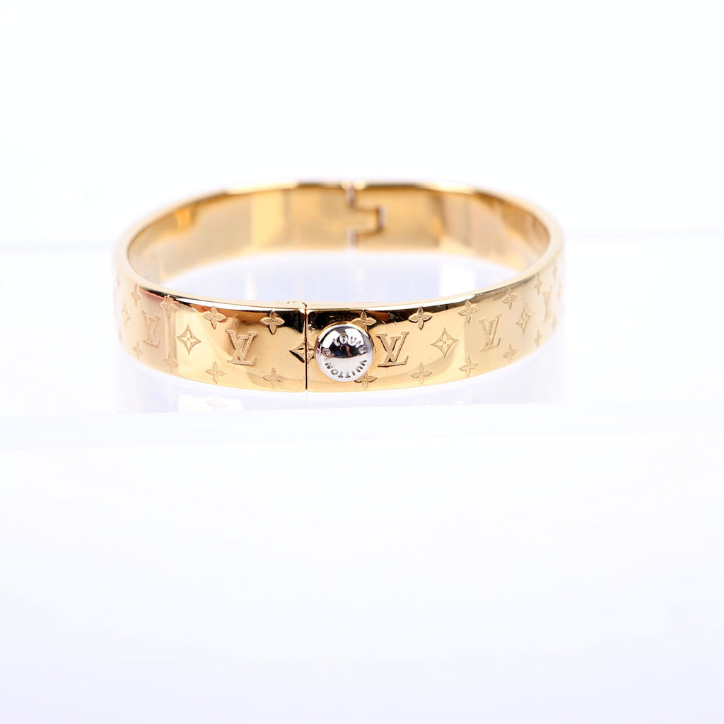 Louis Vuitton Nanogram Cuff Bracelet Size Medium Gold