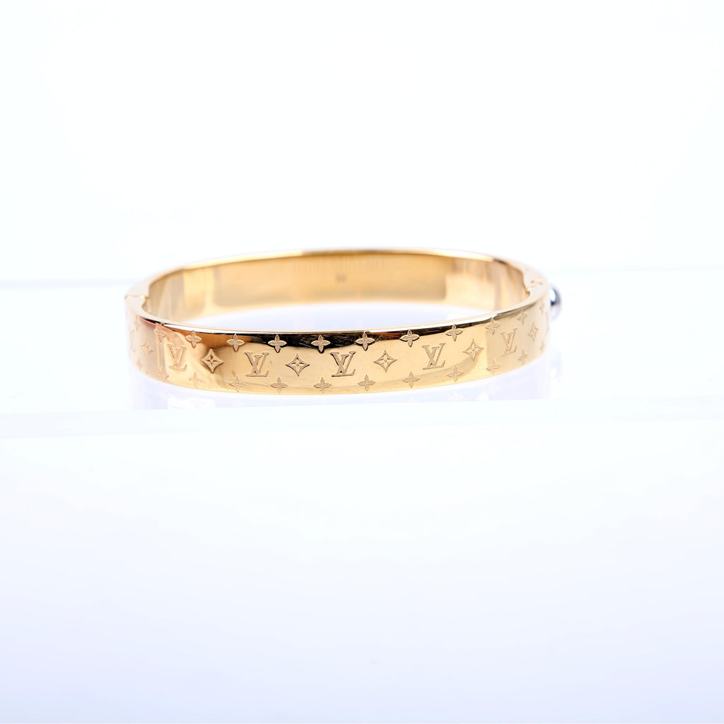 Louis Vuitton Nanogram Cuff Bracelet Size Medium Gold