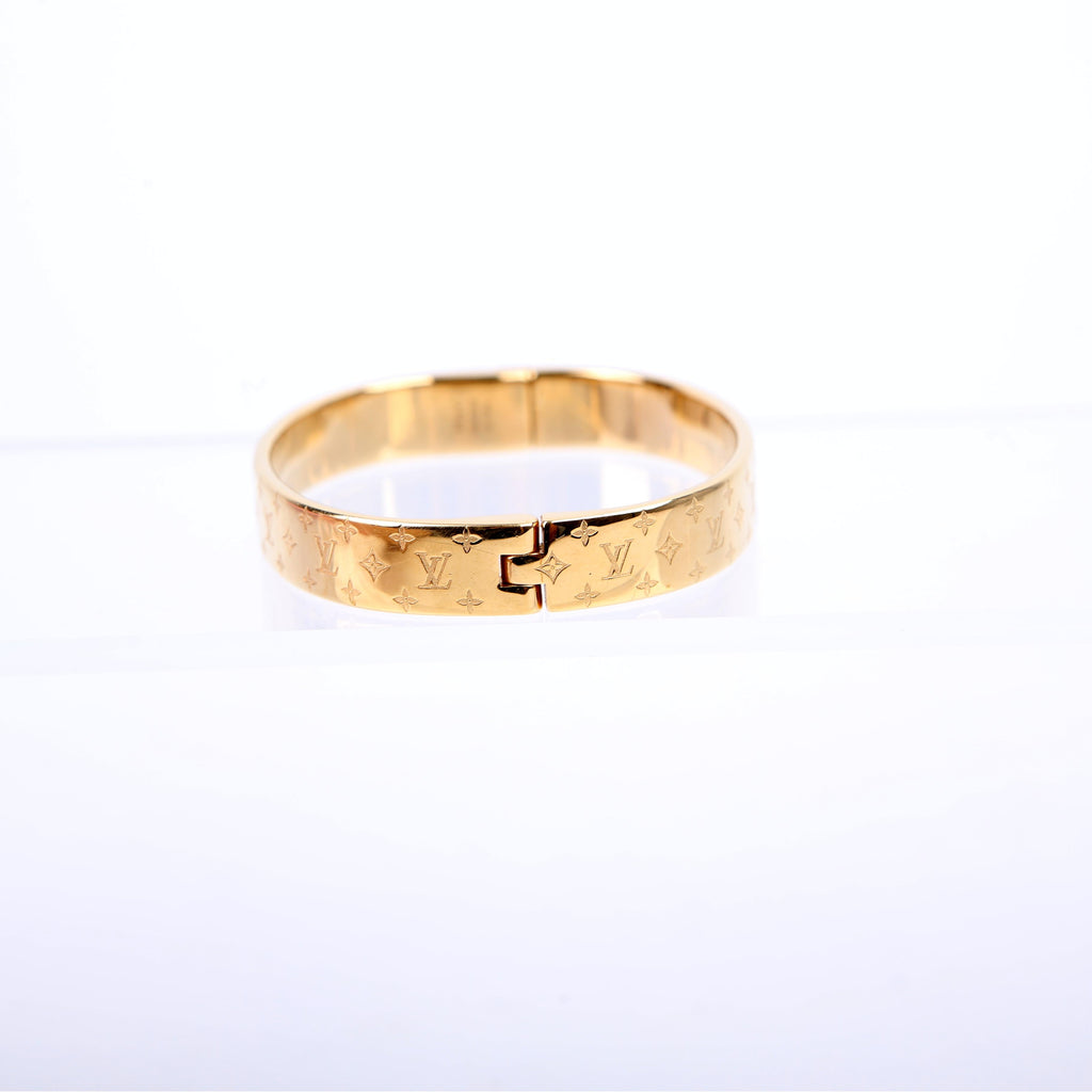 Louis Vuitton Nanogram Cuff Bracelet Size Medium Gold