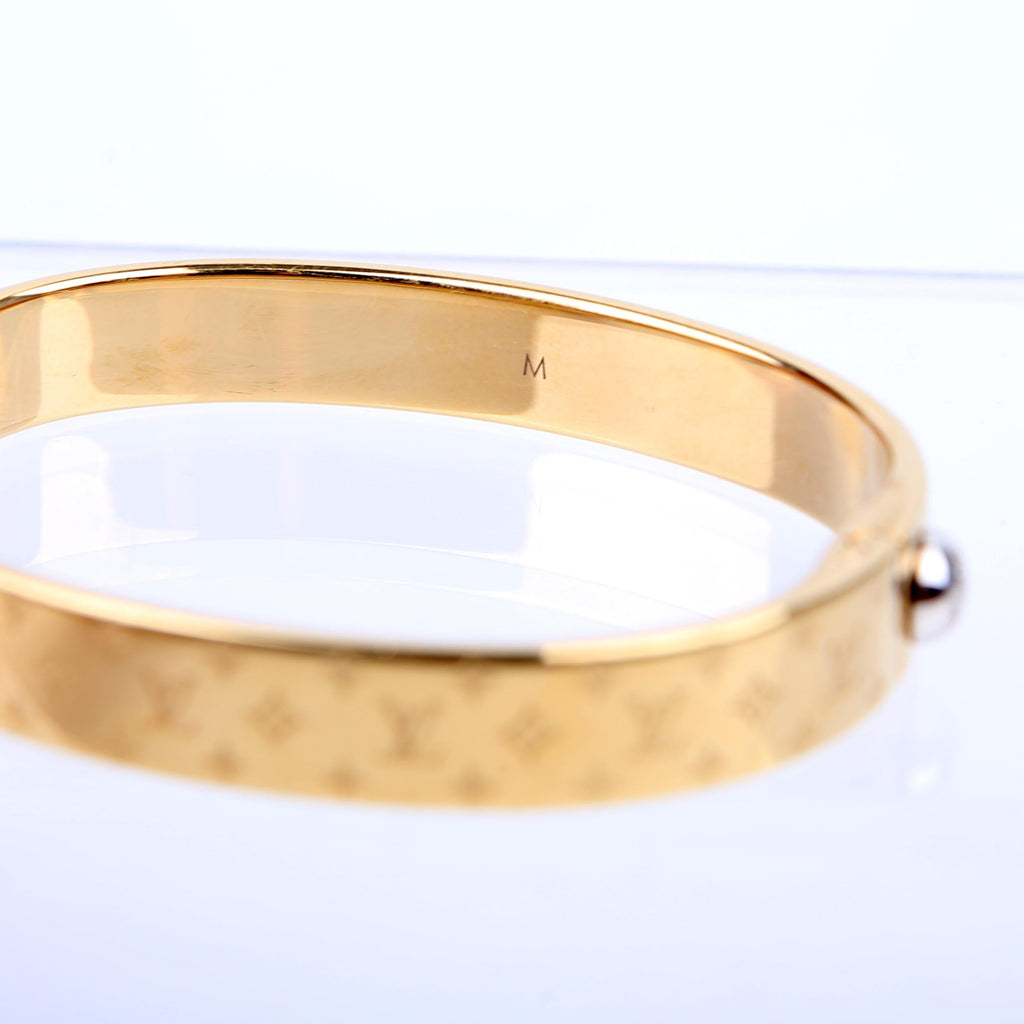 Louis Vuitton Nanogram Cuff Bracelet Size Medium Gold