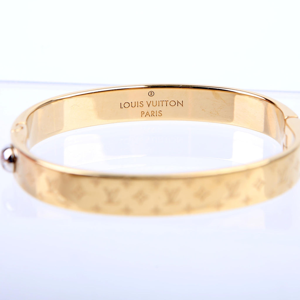 Louis Vuitton Nanogram Cuff Bracelet Size Medium Gold