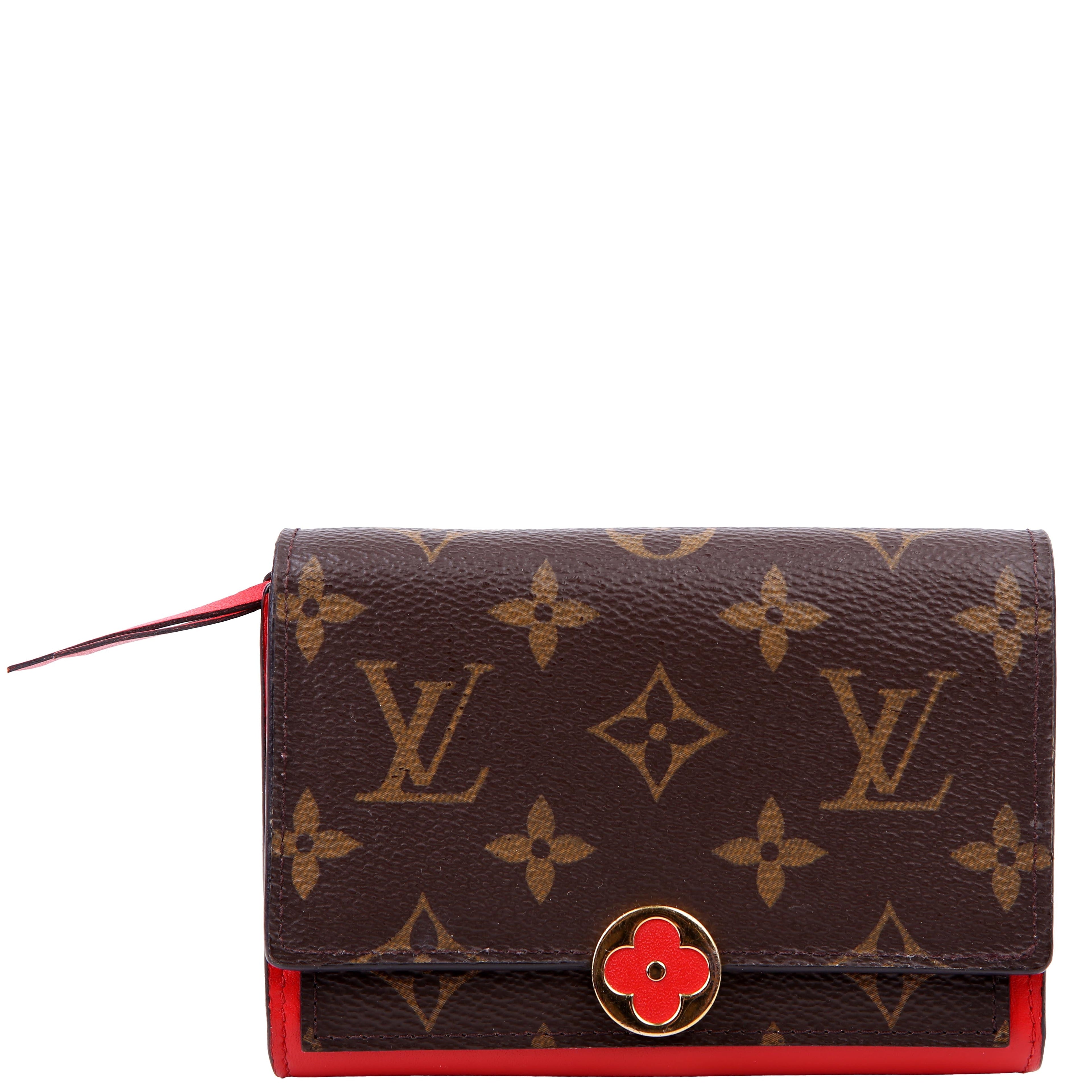 Louis Vuitton Flore Compact Wallet Monogram Red