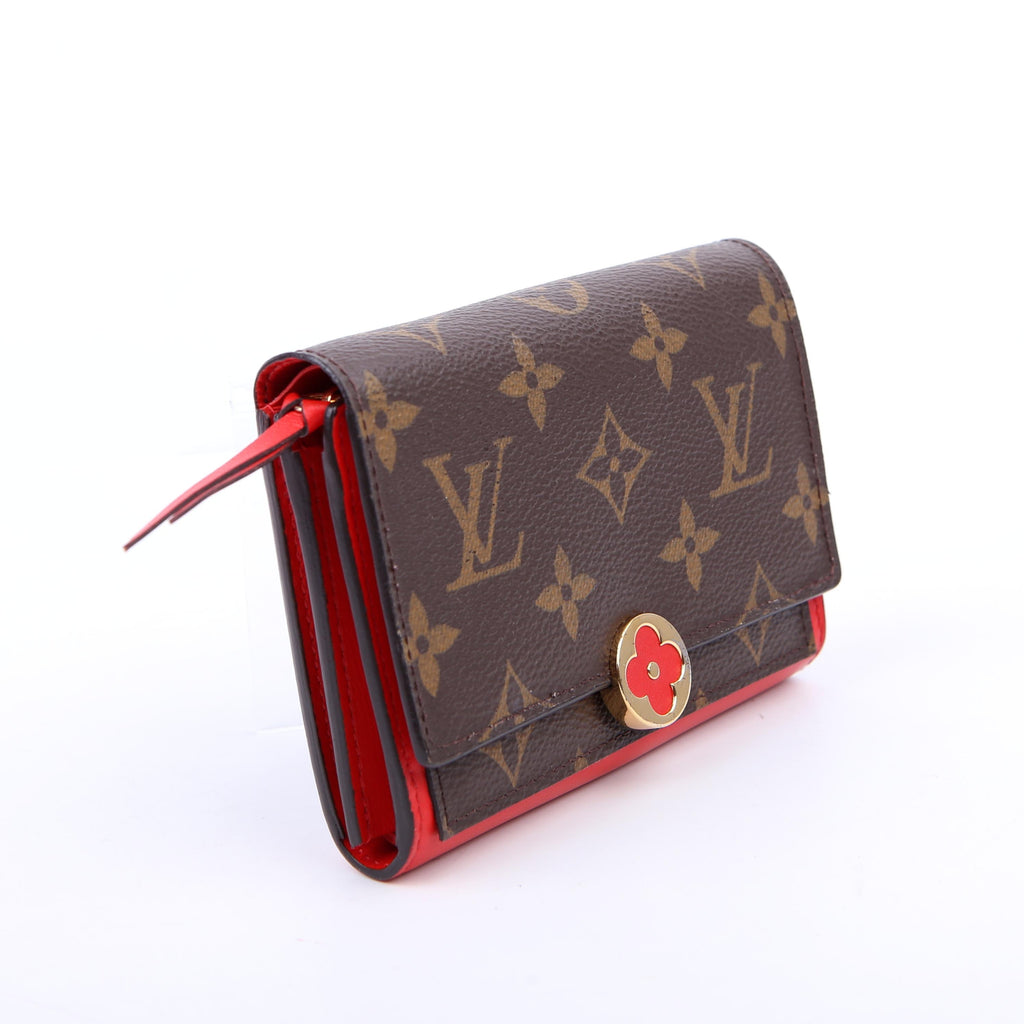 Louis Vuitton Flore Compact Wallet Monogram Red